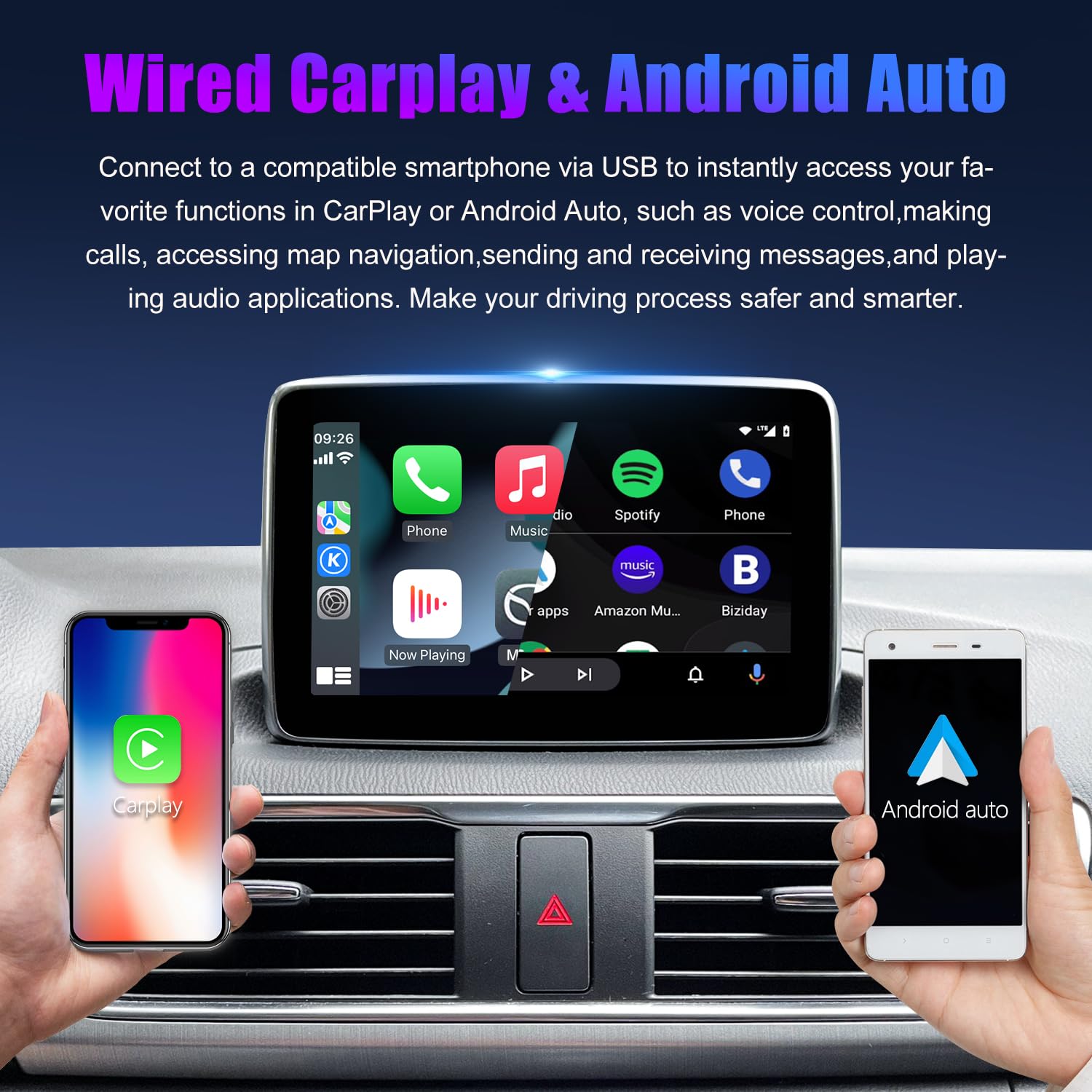 Hmyc Mazda Carplay And Android Auto Retrofit Kit, Tk78 66 9U0C Oem Media Hub Fits To Mzd Connect System, Compatible With Mazda 2