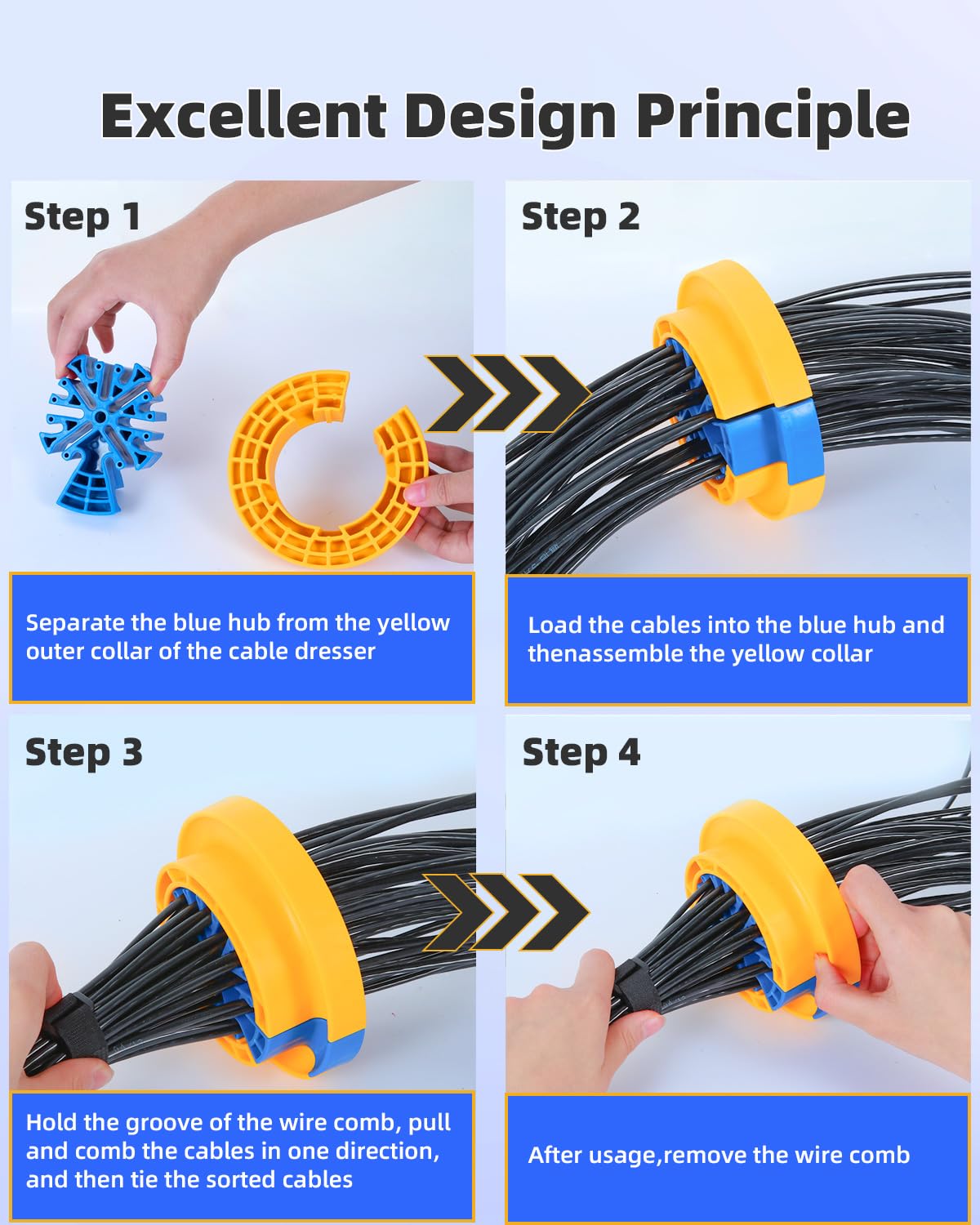 Hixeto Wire Comb, Network Cable Management Tools, Networking Tools For Comb Any Cables Or Wires With A Diameter Up To 1/4 '', Ca