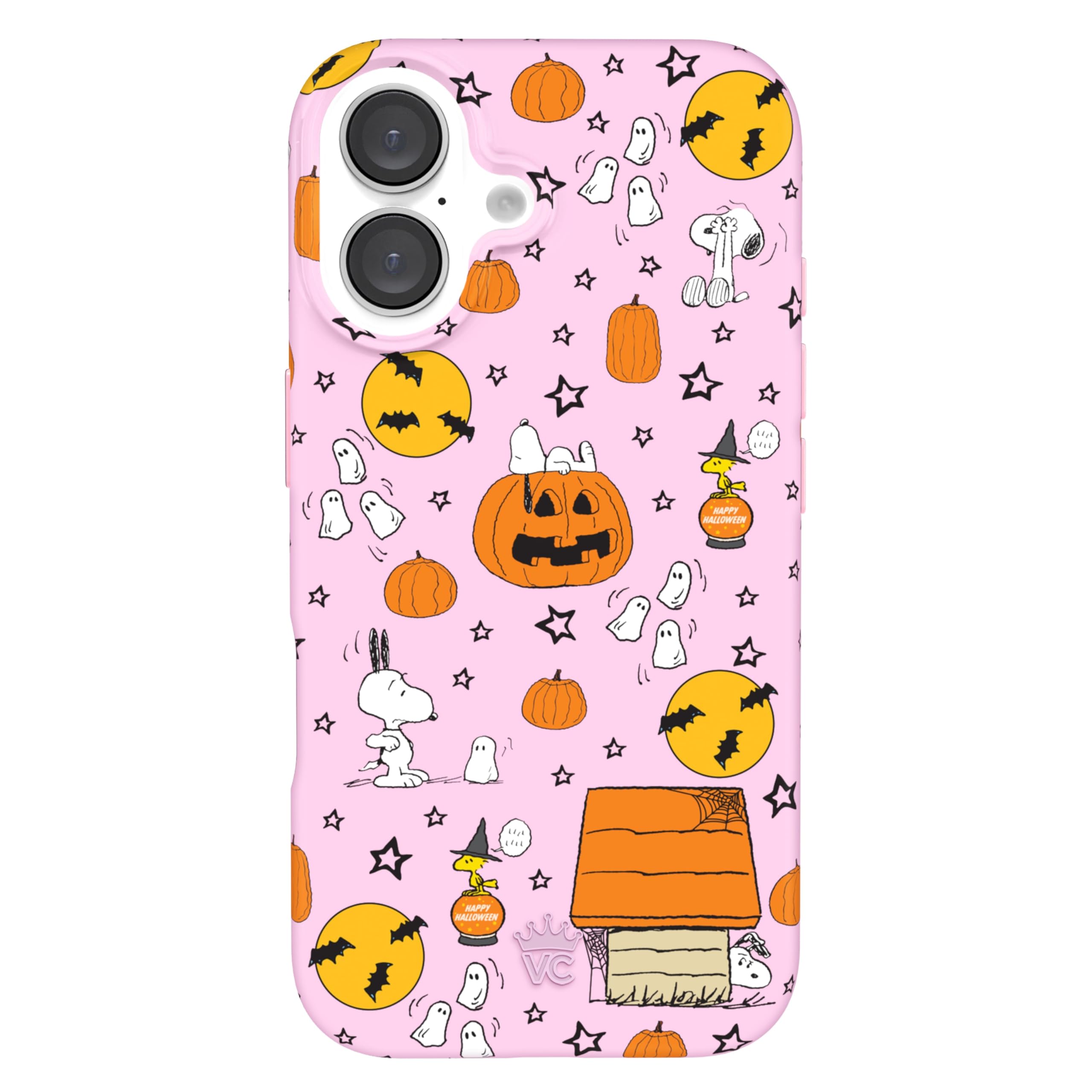 VELVET CAVIAR x Snoopy Phone Case for iPhone 16 - Compatible with MagSafe [10ft Drop Tested] - Pink Pumpkin Snoopy