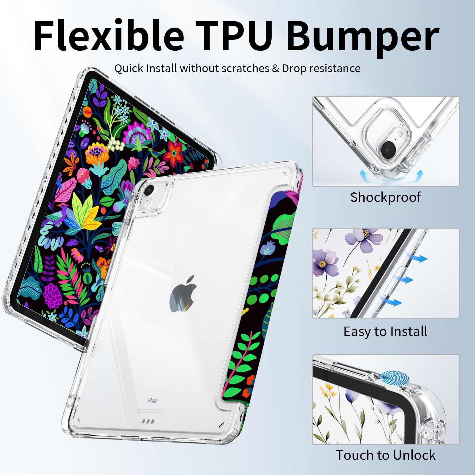 Piznernico For Ipad Air 6Th 11 Inch M2 Case 2024, Ipad Air 5Th/4Th Generation Case 10.9, Ipad Pro 11 Inch Case 4Th/3Th/2Th/1St G