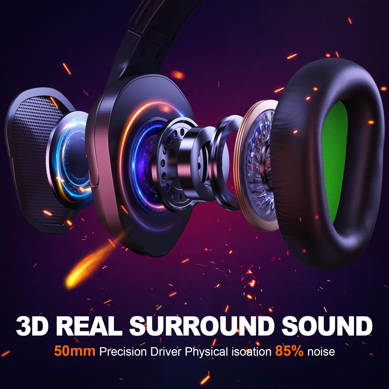 Krysenix Gaming Headset For Ps4, Ps5, Pc, Mac, Xbox Series X, Noise Canceling Headphones With Microphone, Pg2 Computer Headset W