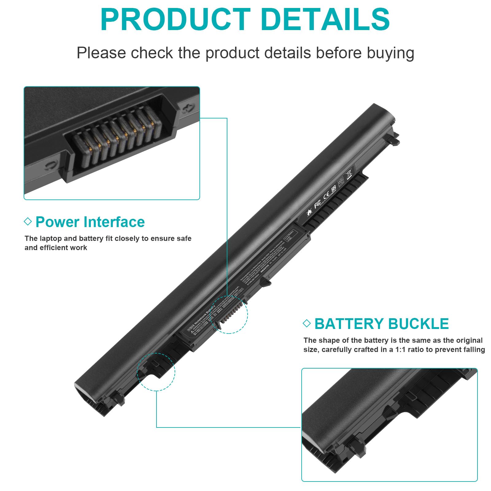Fancy Buying HS04 Laptop Battery for HP 807956-001, 807957-001, 807612-421 - Compatible with 15-AY Series and TPN Models