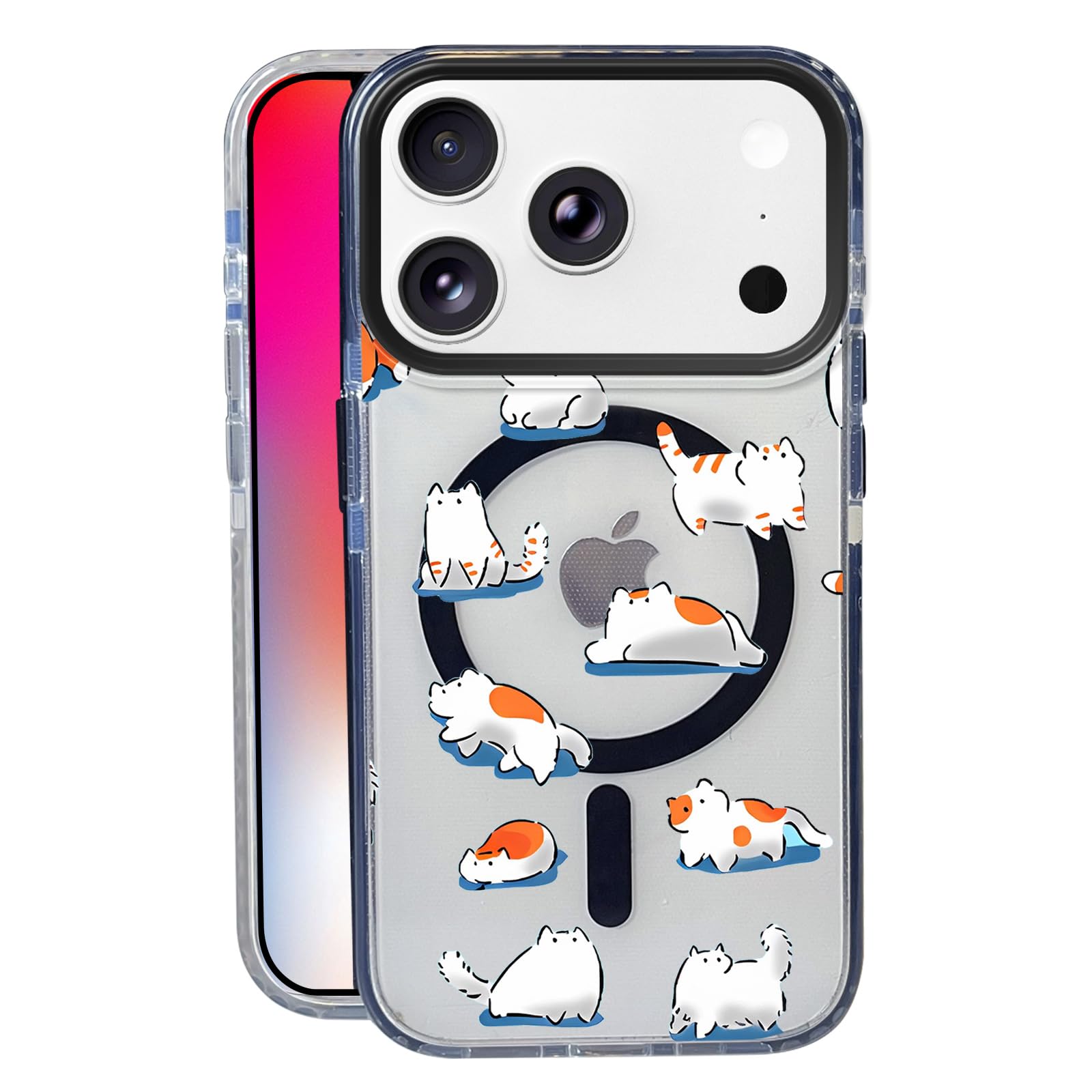 Nimeey Orange Cat for iPhone 17 Pro Case,MagSafe Compatible,Matte Soft Slim Shockproof Cover,Anti-Fingerprint,Anti-Yellowing,Ant