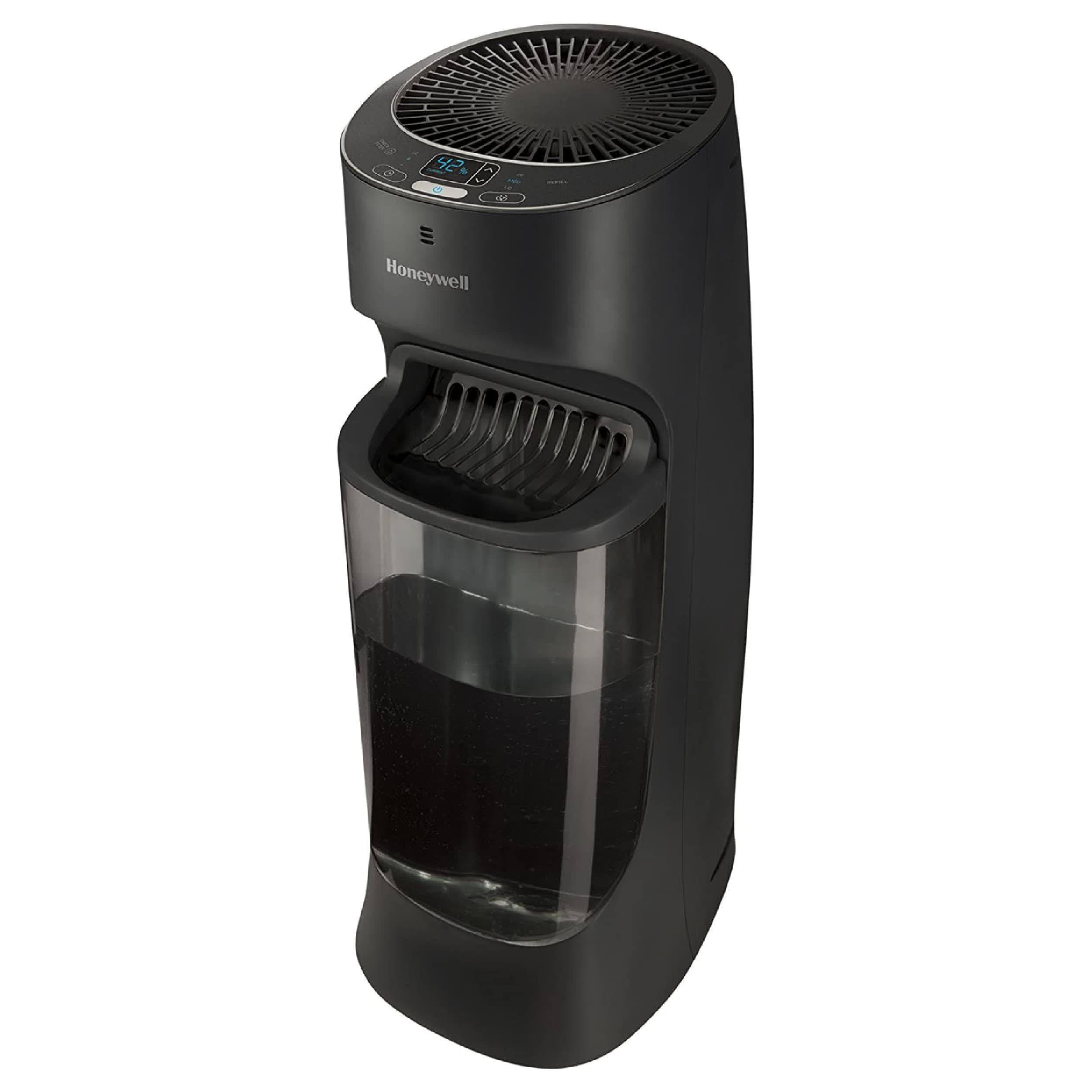 Honeywell Top Fill Tower Humidifier, Digital Humidistat, Black   Cool Mist Humidifier For Bedroom, Home Or Office With Space Sav