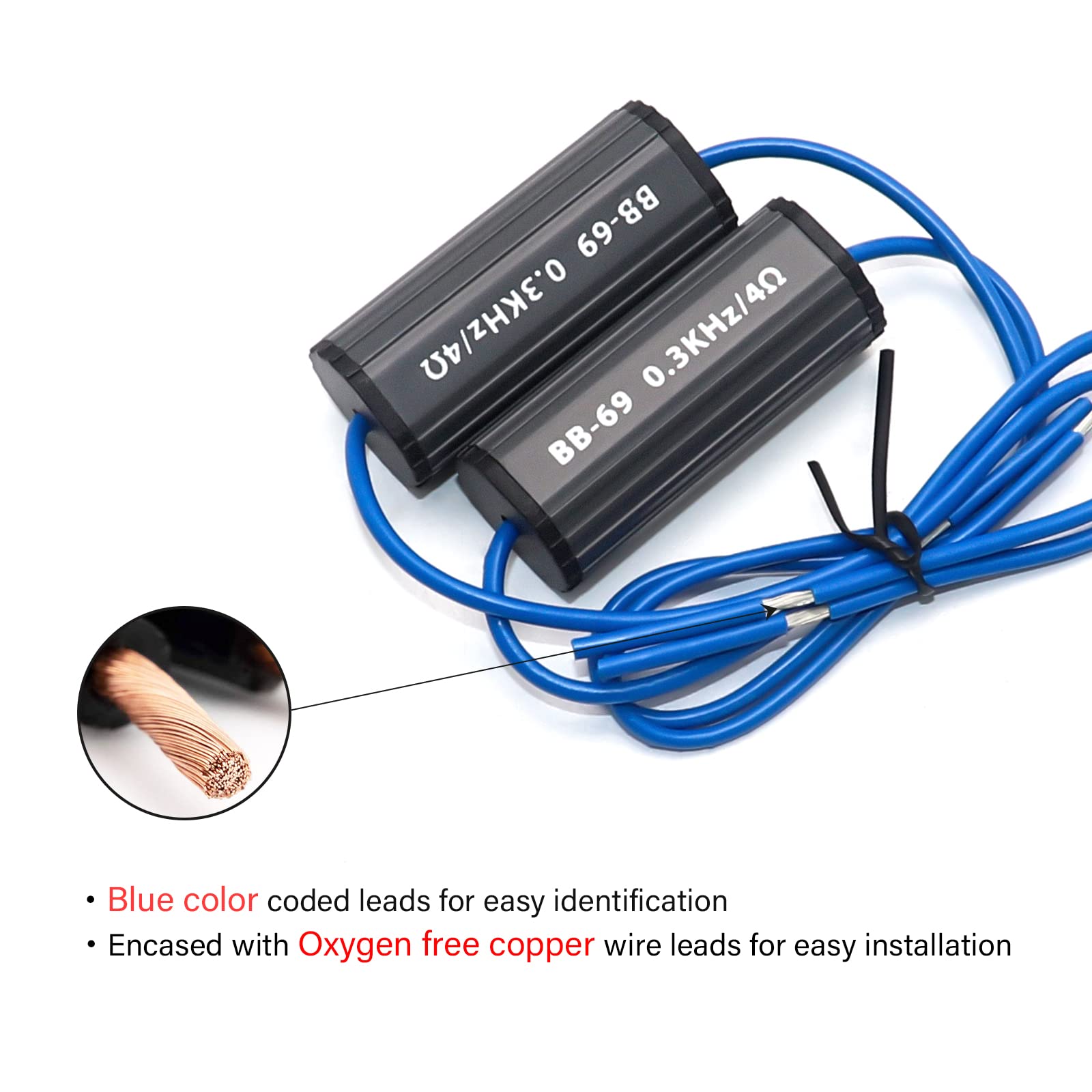 Recoil Bb 69 Bass Blocks Designed To Protect Car Audio 6X9 Inch Speakers, Eliminate Frequencies 0 300Hz At 4Ohms, Pair