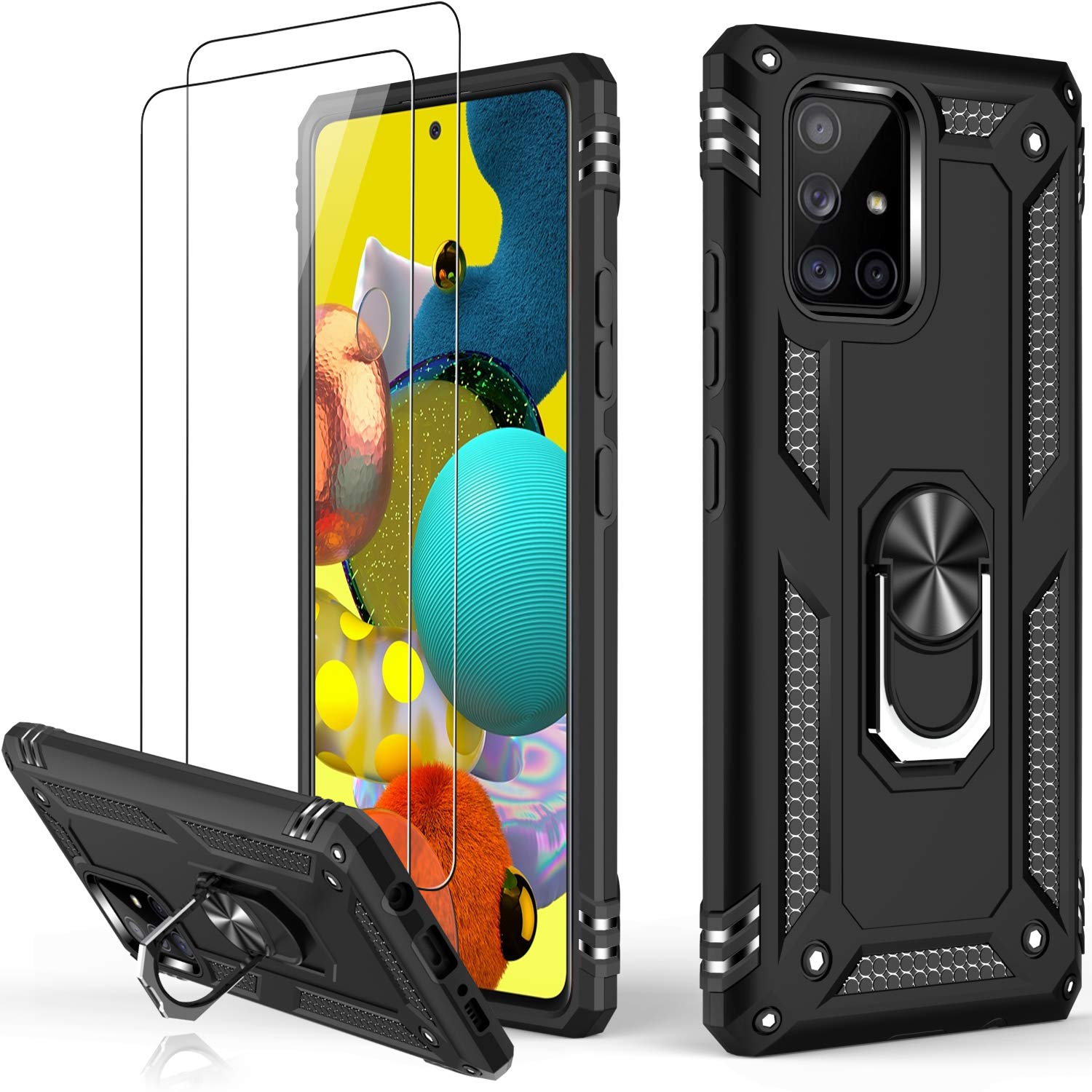 Lumarke For Galaxy A51 5G Case With Screen Protector,Pass 16Ft. Drop Tested Military Grade Protective Phone Cover With Magnetic 
