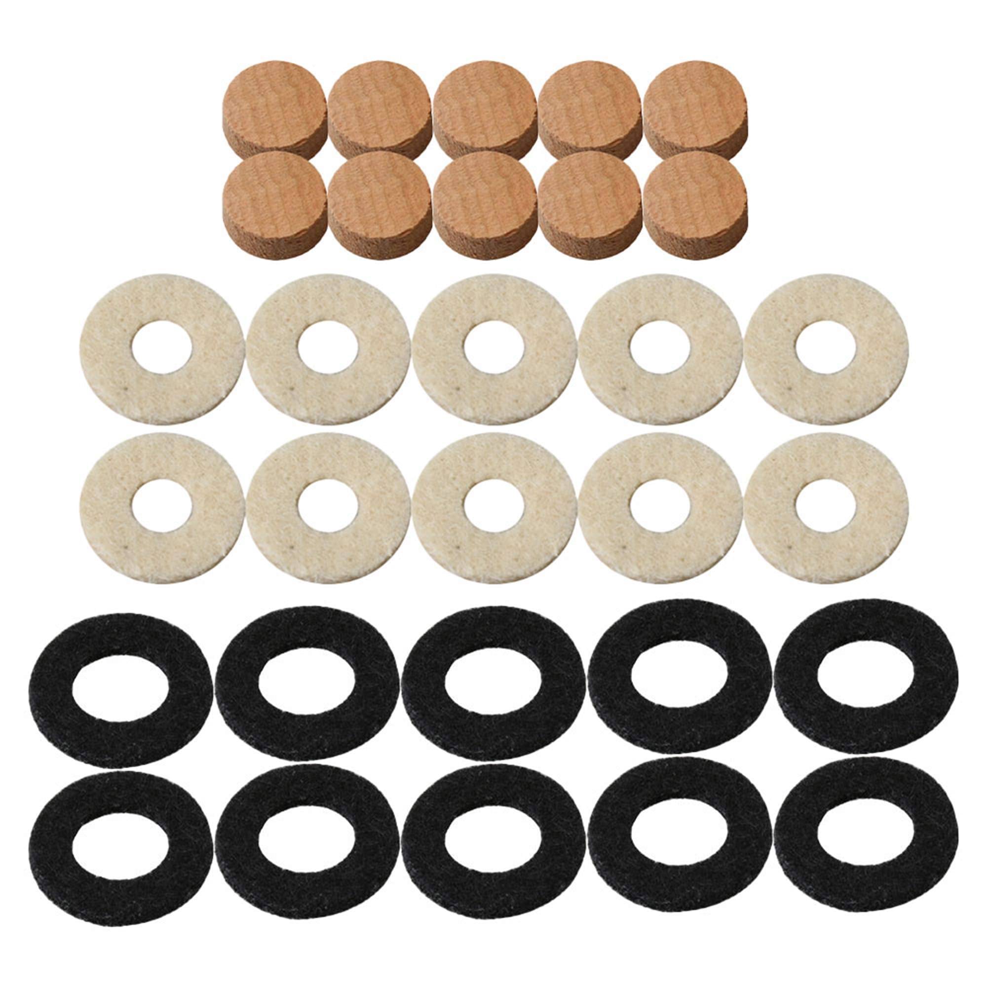 BQLZR Trumpet Water Key Spring Trumpet Drain Valve Cork Pad Cap Felt Washer Pack of 30