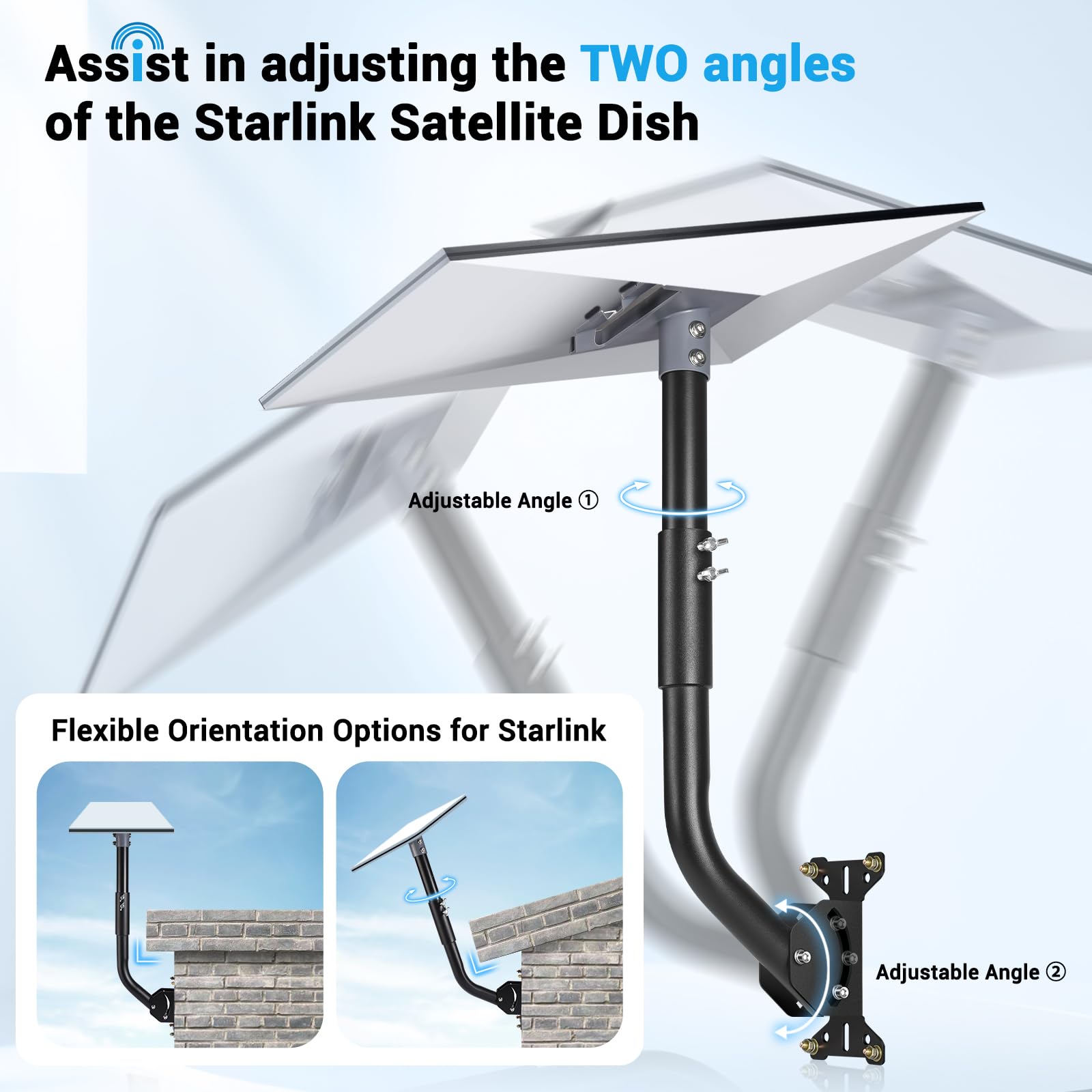 Gadfish Gen 3 Starlink Mount, Compatible With Gen3 Starlink, Adjustable Starlink Gen 3 Mount, Starlink Pole Mount+Starlink Gen 3