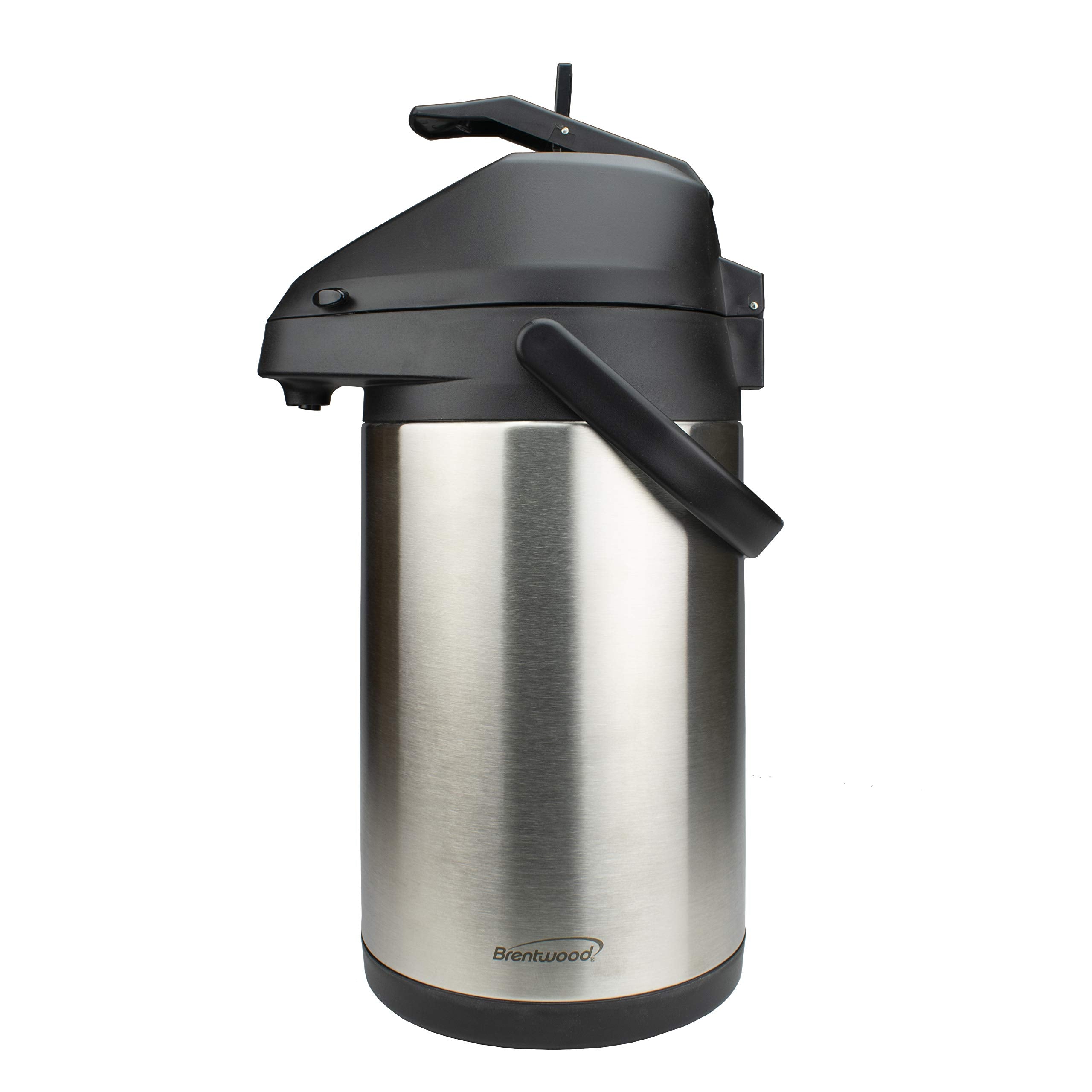 Brentwood 3.5 Liter Airpot Hot & Cold Drink Dispenser, Stainless Steel, Black