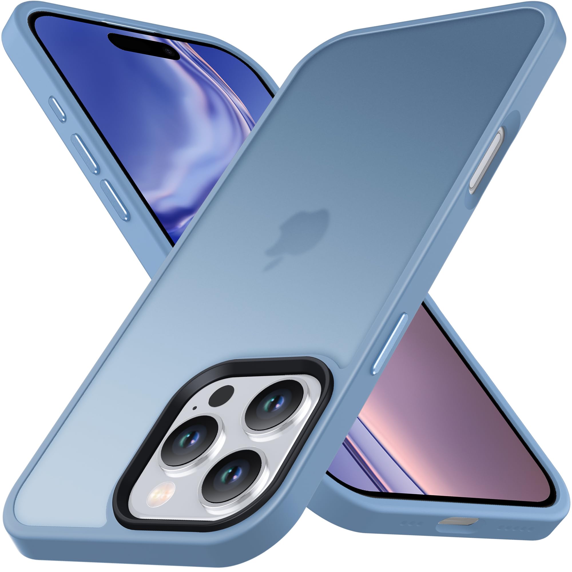 Anqrp Designed for iPhone 16 Pro Translucent Matte Case with Aluminium Alloy Buttons, [Support Wireless Charging] Soft Silicone 