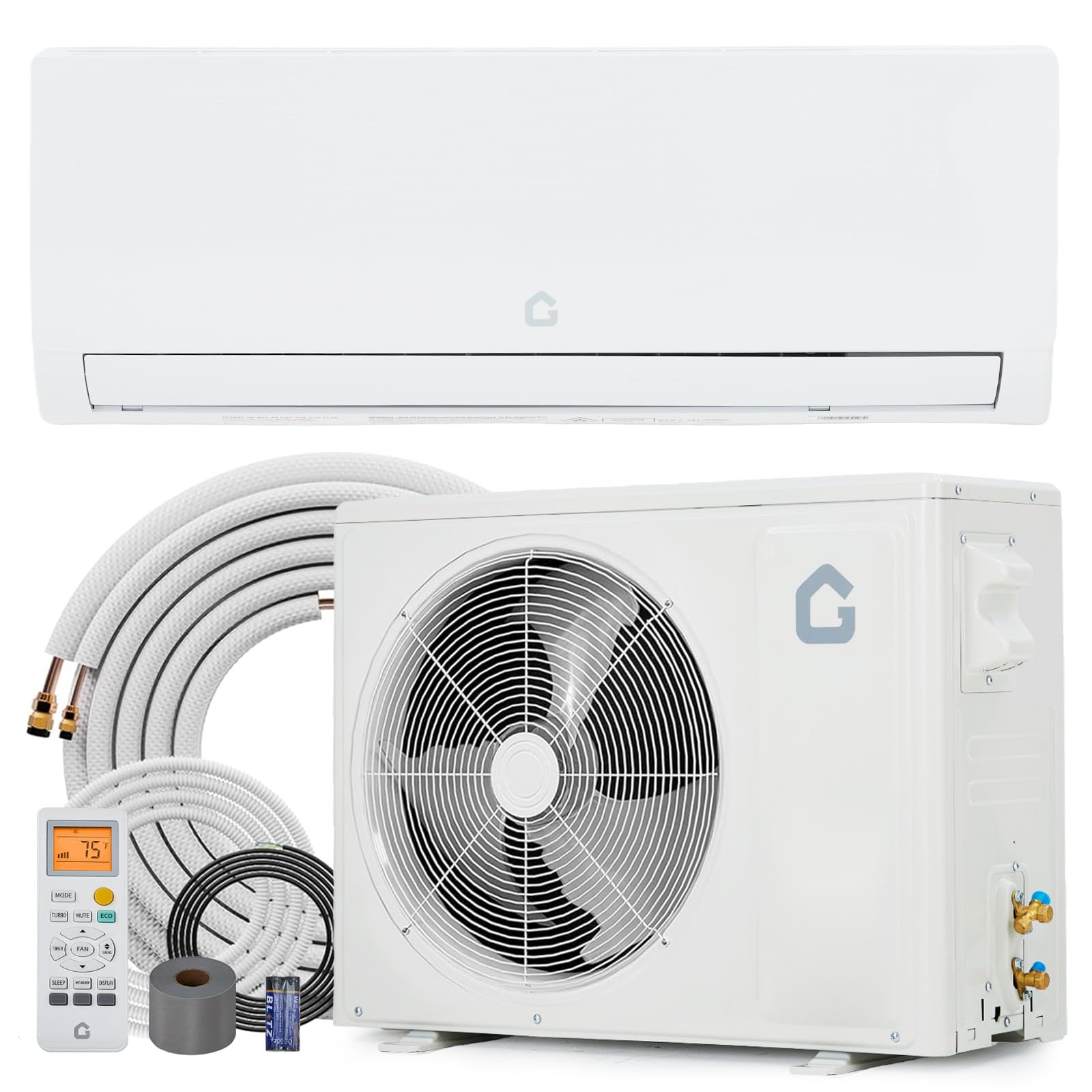 GarveeTech 12,000 BTU Mini Split Air Conditioner, 19 SEER2 115V Ductless Split-System Air Conditioner with Heat Pump, Cools Up t