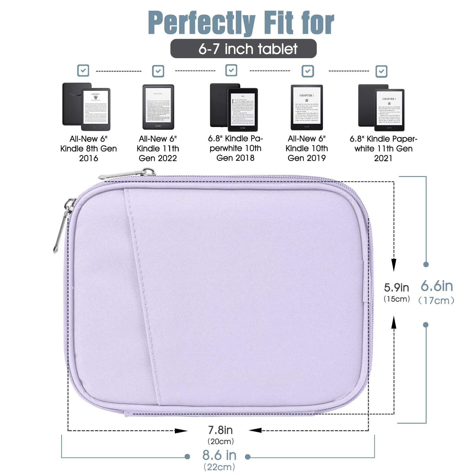Timovo 6 7 Inch Tablet Sleeve For All New Kindle 2022/10Th Gen 2019 /Kindle Paperwhite 11Th Gen 2021/Kindle Oasis E Reader, Prot