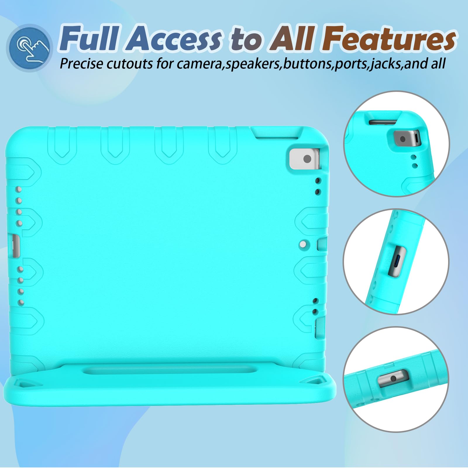 Ltrop Kids Case For Ipad 9Th/ 8Th/ 7Th Generation (2021/2020/ 2019), Ipad 10.2 Case, Shockproof Handle Stand Kids Case For Ipad