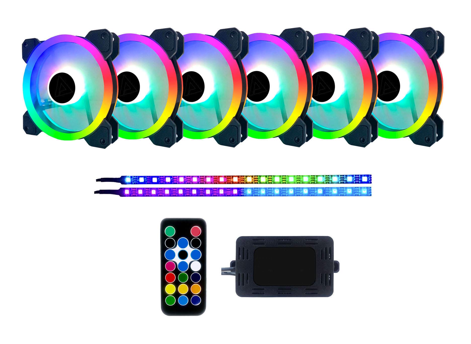 Apevia Tl612L2S Rgb Twilight 120Mm Silent Dual Ring Rgb Color Changing Led Fan W/Remote Control, 28X Leds & 8X Rubber Pads W/ 2 