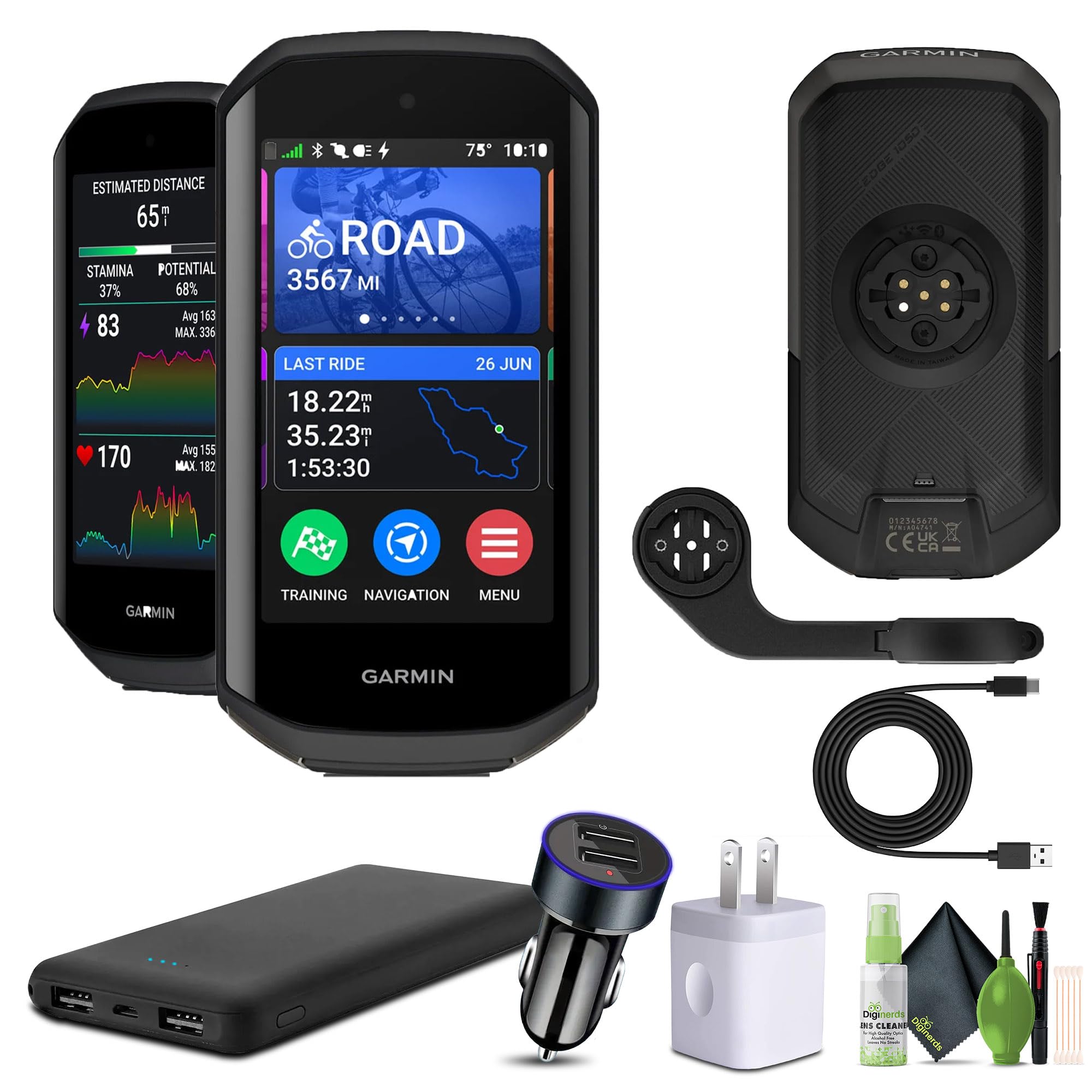 Garmin Edge 1050, Premium Bicycle Computer, Advanced Bicycle Training and Group Ride Features & Messaging, Built-in Speaker, Roa
