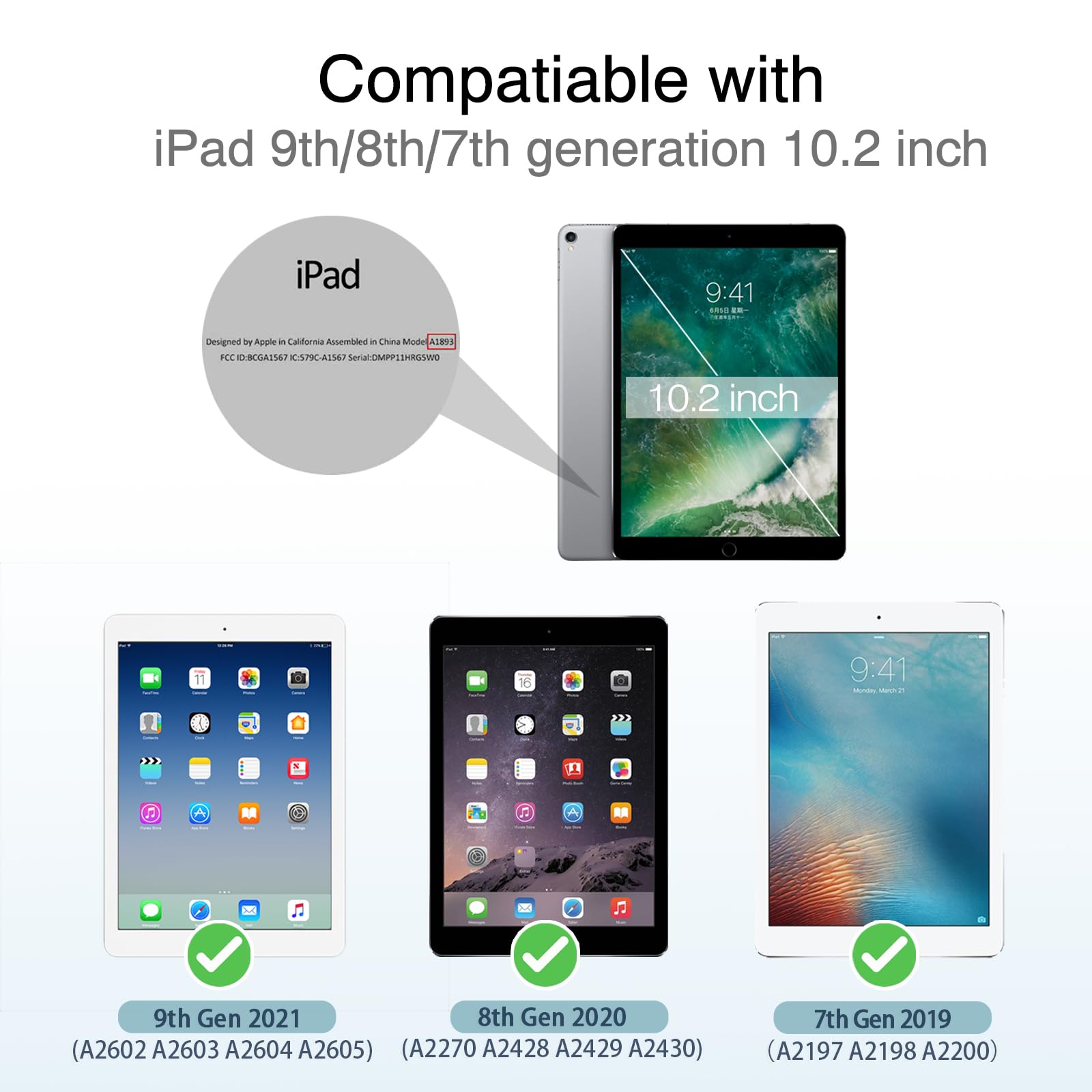 Anpredo Case For Ipad 9/8/7 Generation 10.2 Inch With Pencil Holder, Multi Angle Viewing, Folio Cases For Apple Ipad 8Th/7Th/9Th