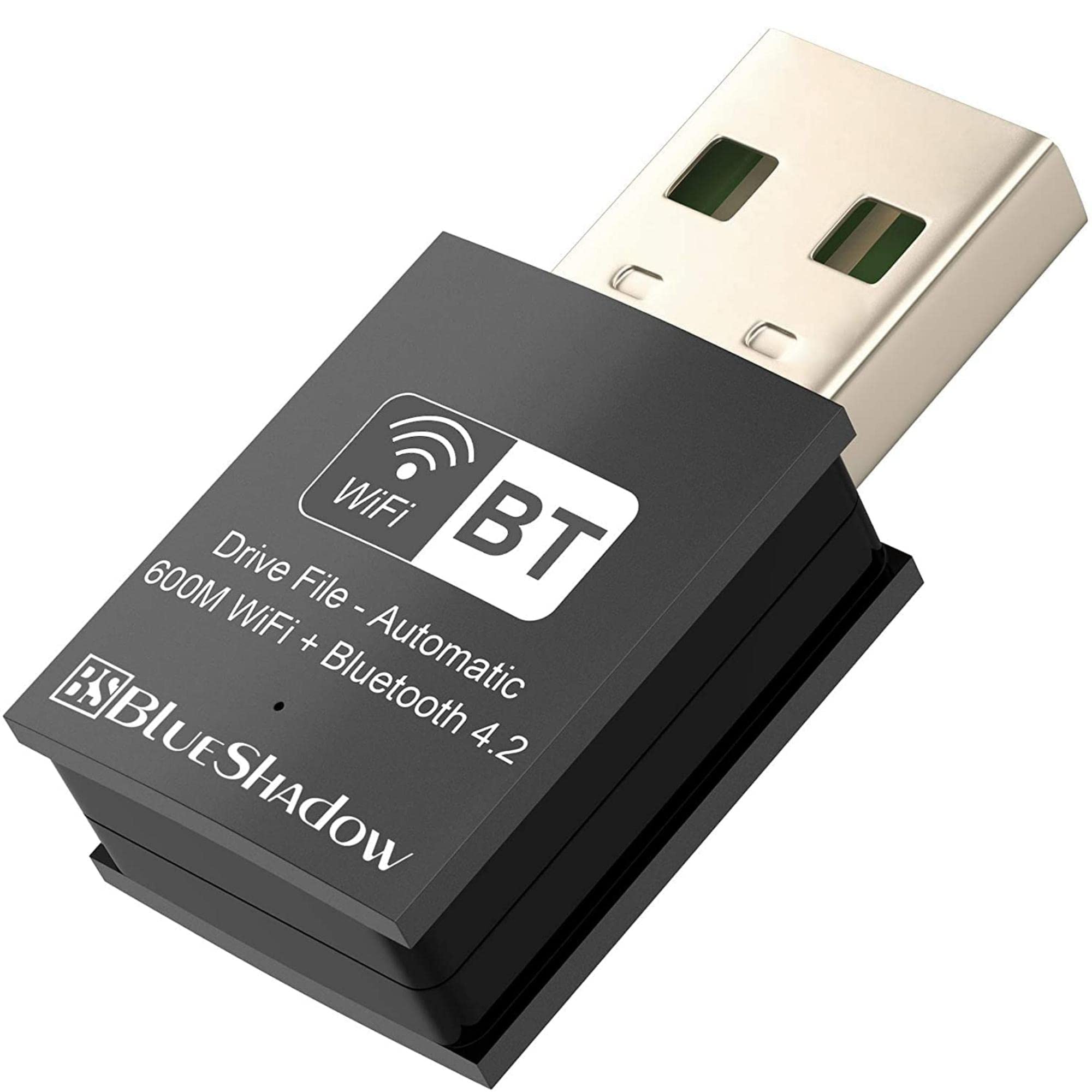 Blueshadow Mini 2 In 1 Usb Wifi Bluetooth Adapter Ac600 2.4G/5G Dual Band Wireless Network Adapter For Desktop Pc, Bluetooth 4.2, Wpa3 Network Security, Supports Windows 11,10, 8.1,8, 7
