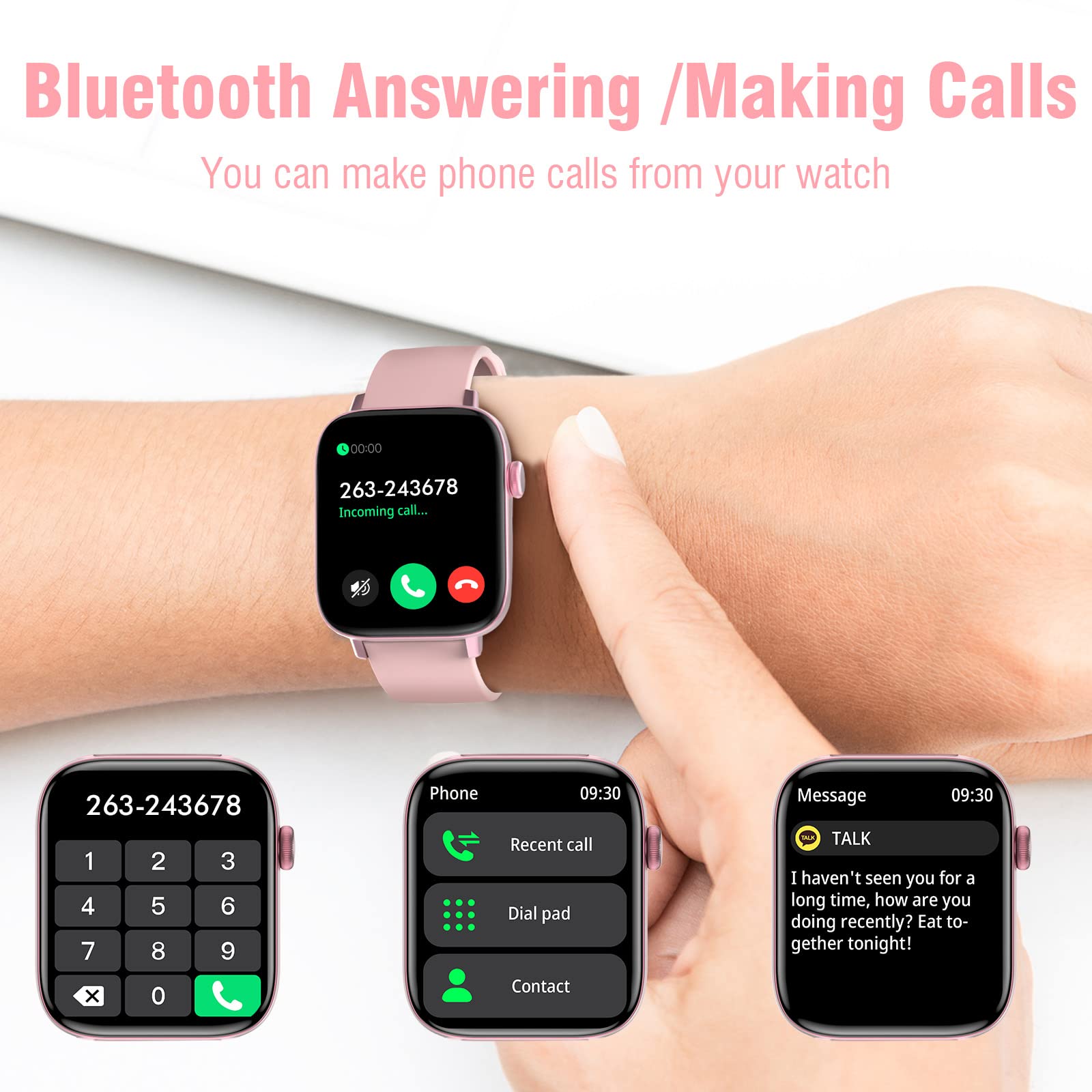 Choiknbo Smart Watch For Women Full Touch Smart Fitness Tracker Watch For Android Ios Make/Answer Calls Waterproof Smartwatch Wi