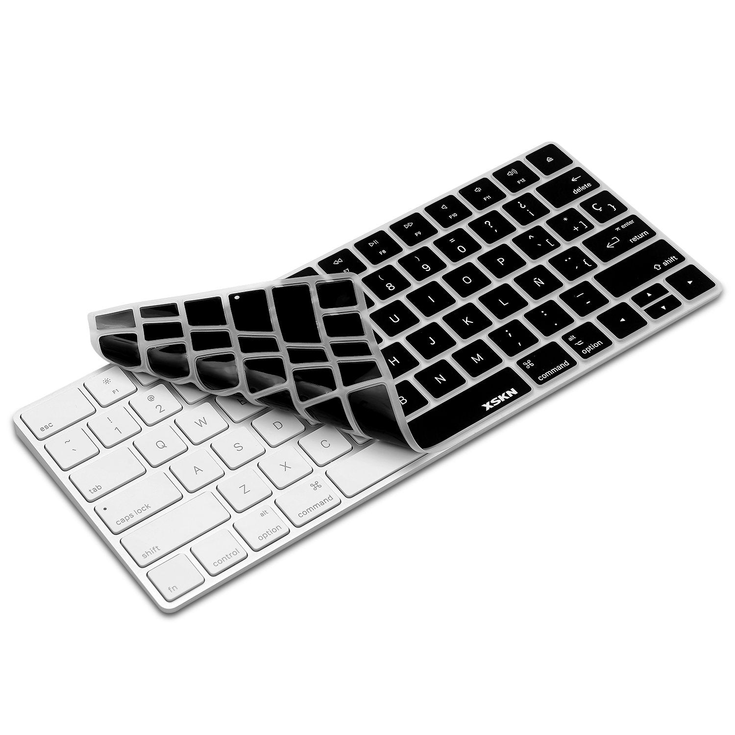 Xskn Spanish Language Ultra Thin Silicone Keyboard Skin Cover For A1644 Magic Keyboard 2015 Version Us Layout (Black)