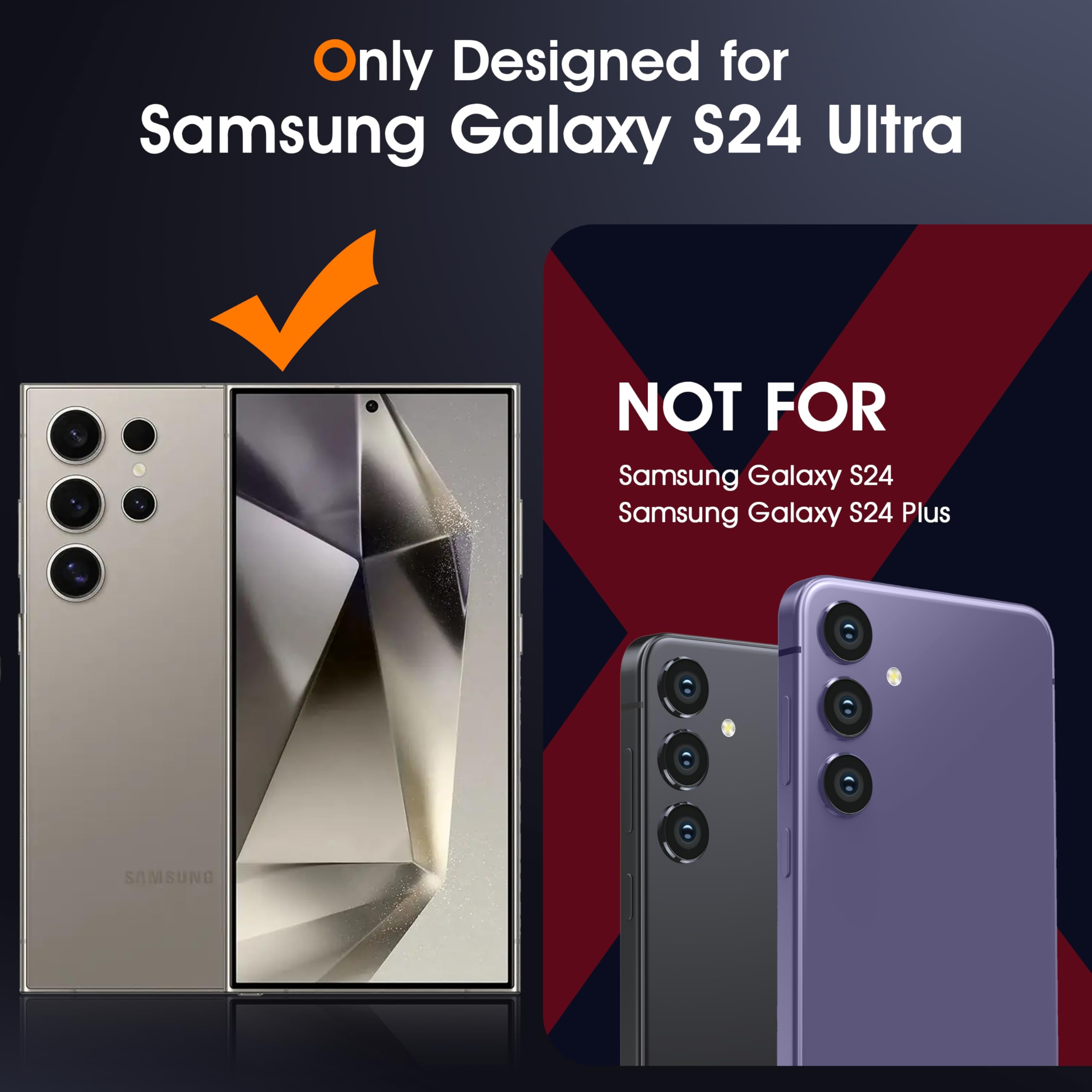 Oneagle For Samsung Galaxy S24 Ultra Case Clear,[30X Anti Yellowing]Galaxy S24 Ultra Phone Case With Hard Back & Soft Edge,[15Ft