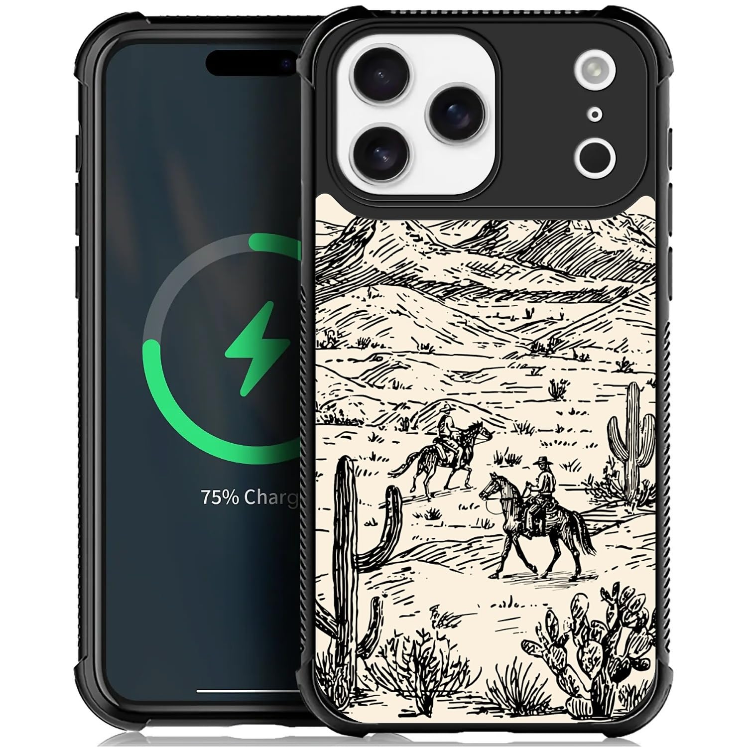 Deaorew for iPhone 17 Pro Max Case | Compatible with MagSafe | Classic Slim Cover Design | Cowboy Wild West