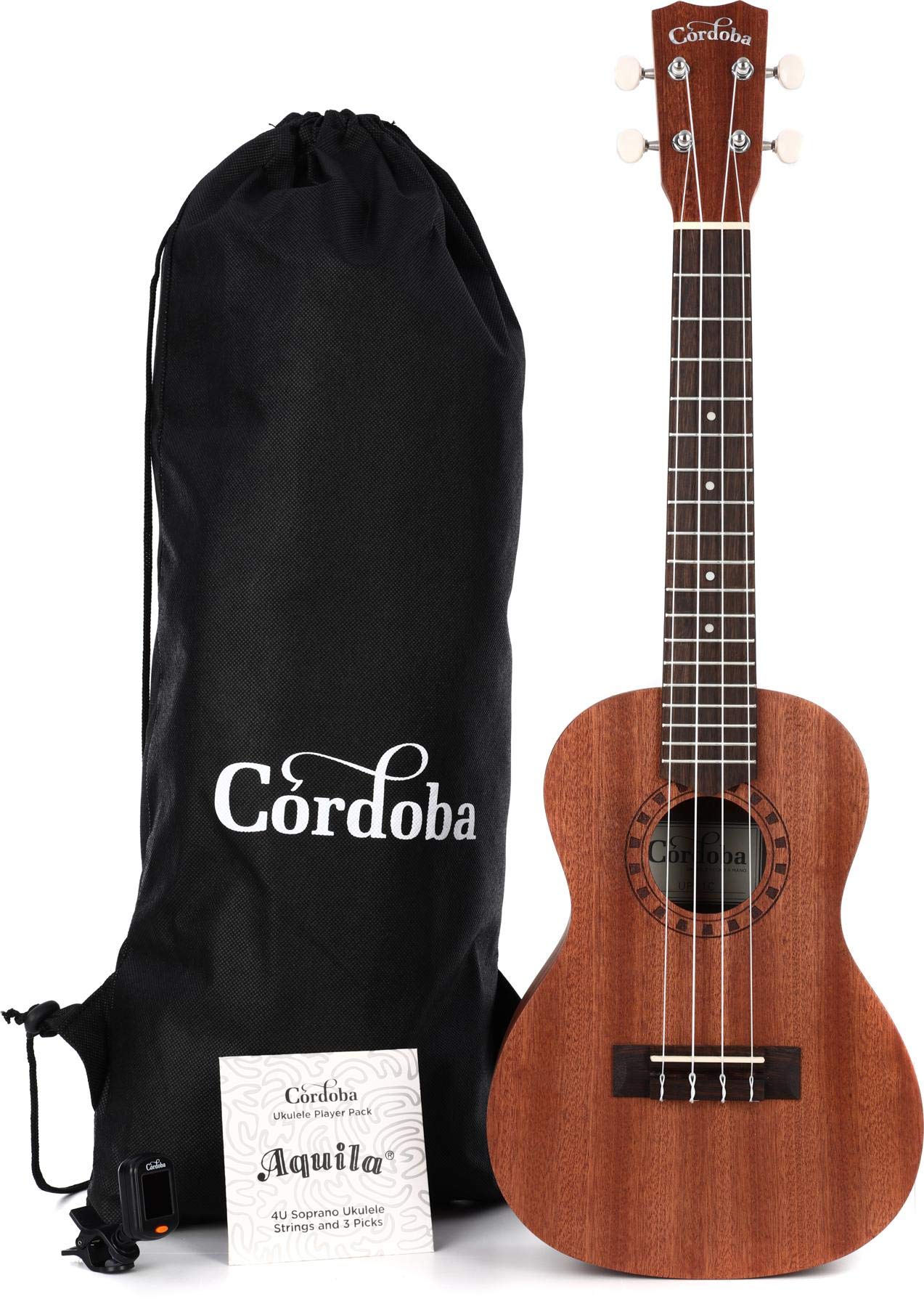 Cordoba Concert Ukulele Player Pack with Travel Bag