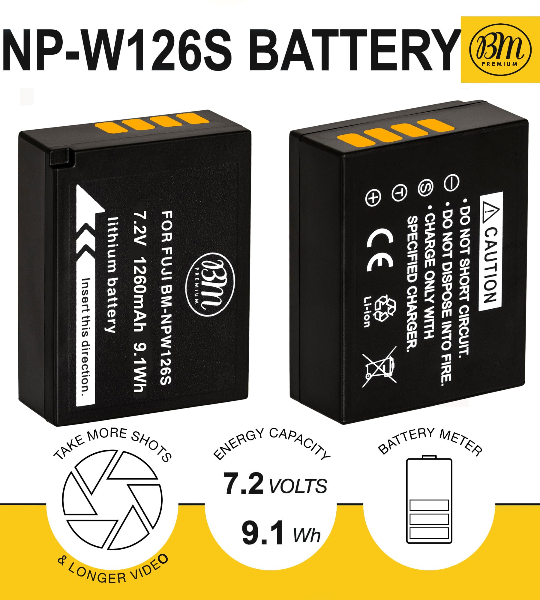 Bm Premium 2 High Capacity Np W126S Batteries And Charger For Fujifilm X T50 X 100F X 100V X100 Vi X S10 X T100 Xt 200 X A7 X H1