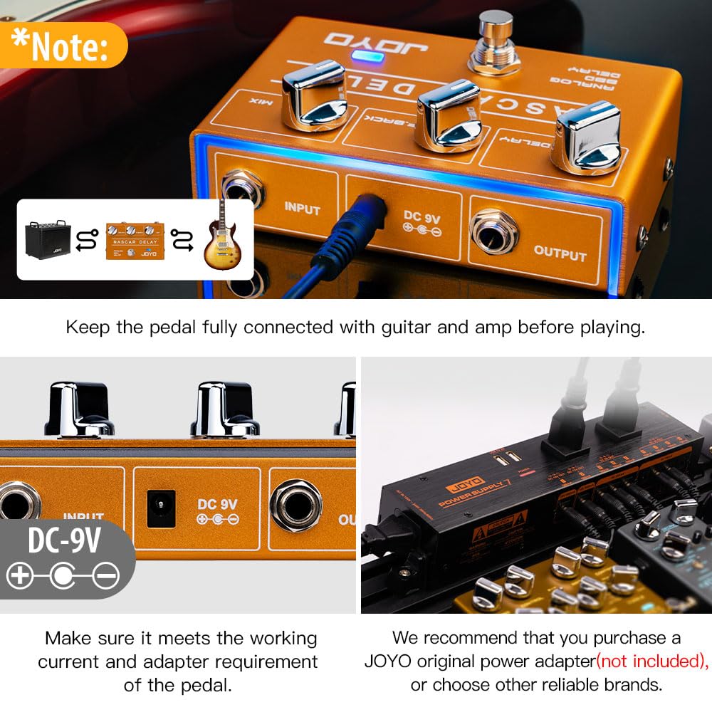 Joyo Analog Delay Effect Pedal R Series Vintage Warm Natural Sound For Sentimental Electric Guitar Solo (Nasscar R 10)