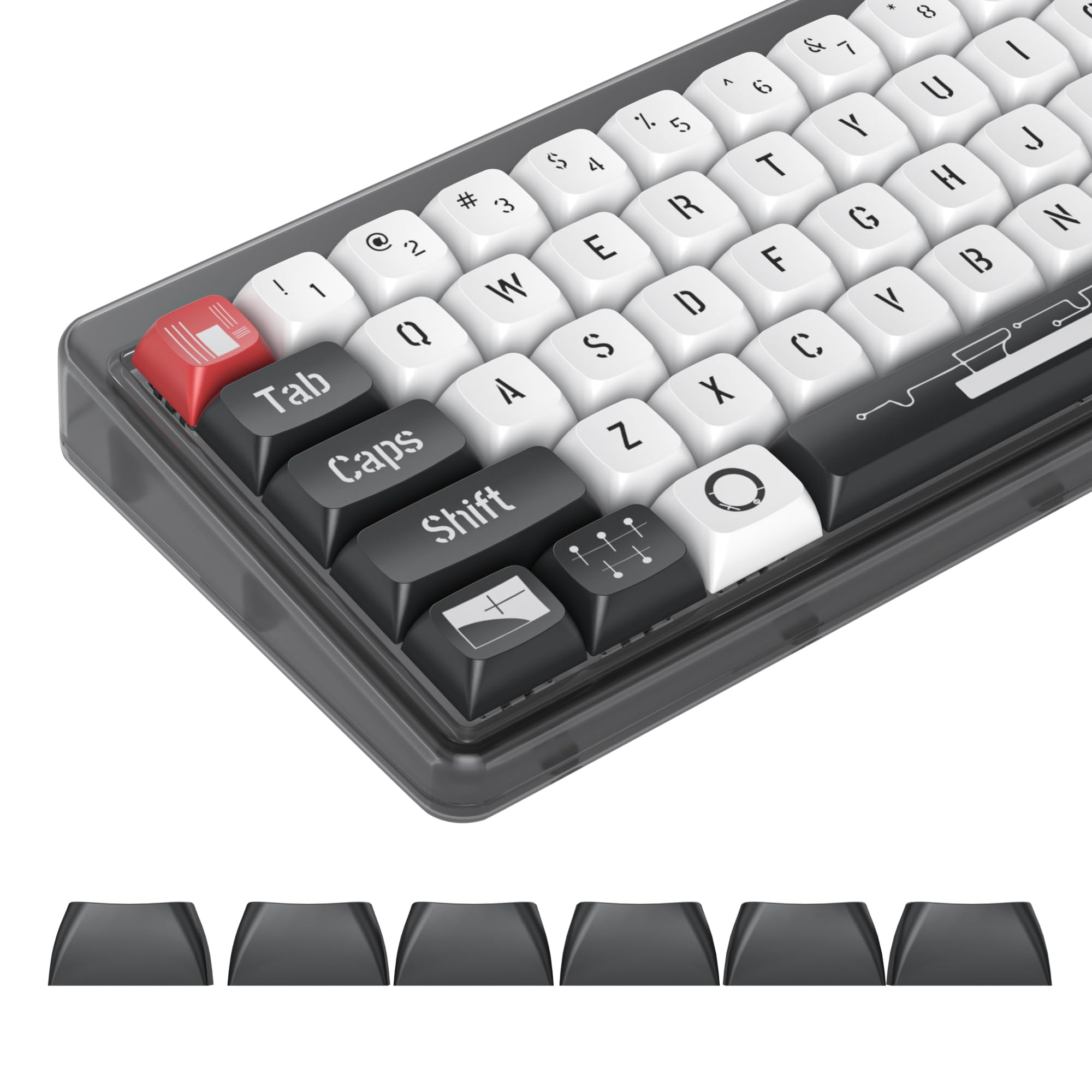 Ussixchare Pbt Keycaps Xda Profile Black White Keycaps Dye Sublimation Custom Keycaps Set For 61/64/68/84/87/100/104 Mx Switches