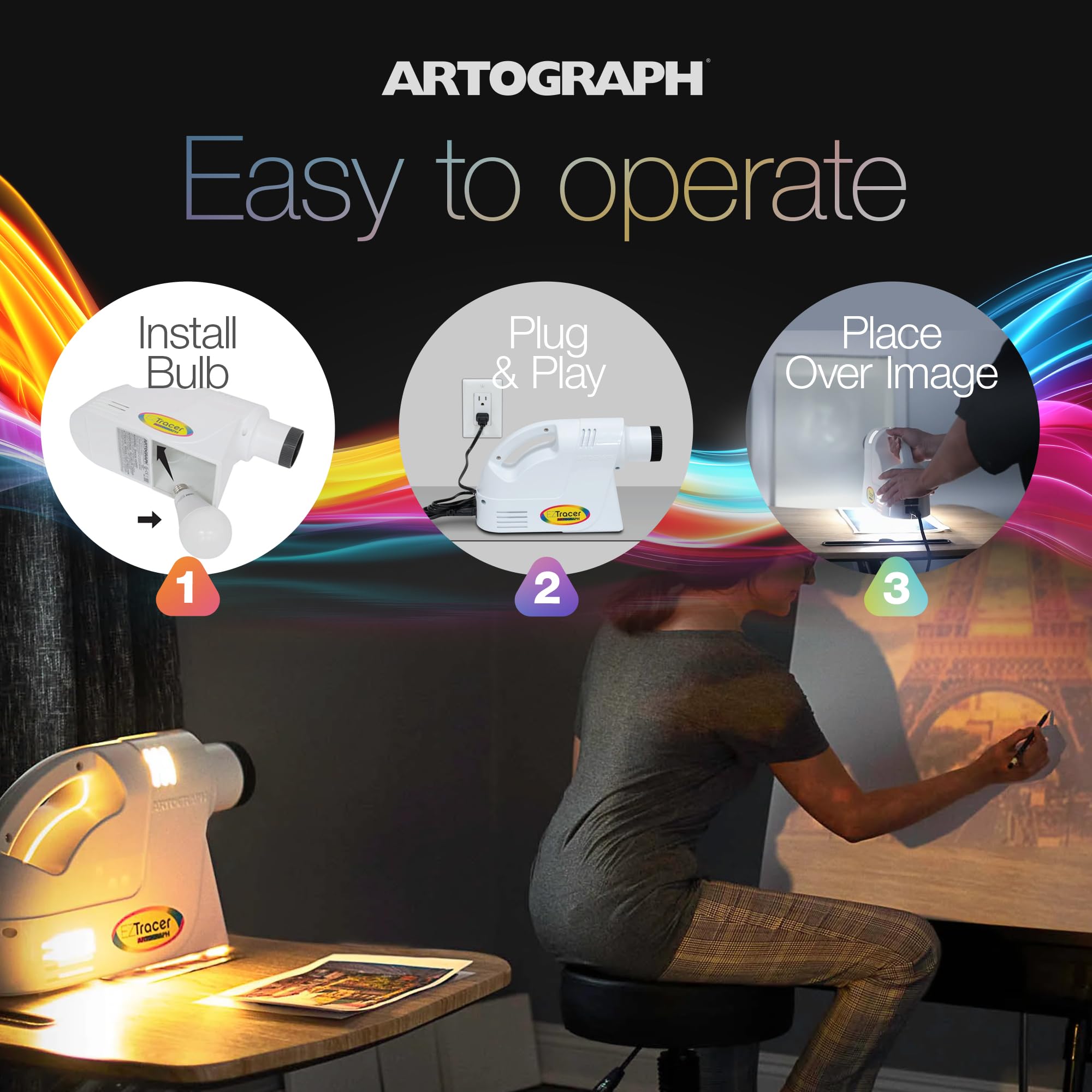 Artograph Ez Tracer Opaque Art Projector, 2X To 10X Image & Artwork Enlargement - Portable & Light For Wall Art, Murals, Drawing