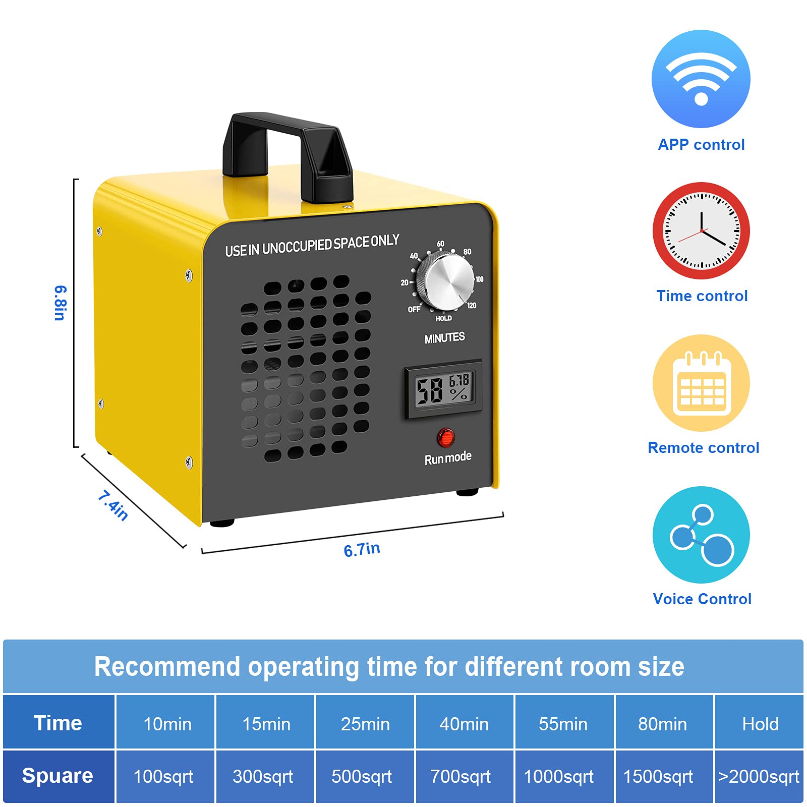Commercial Ozone Generator 10000Mg/H Remote Control Timing Ozone Machine Odor Eliminator Industrial O3 Ozone Ionizer Purifiers D