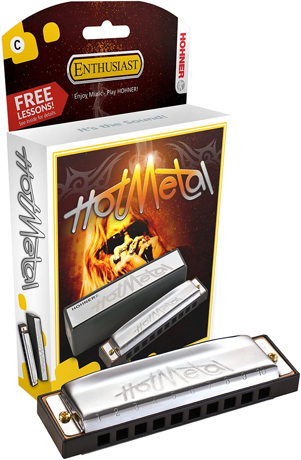 Hohner 572BX Hot Metal Harmonica, Key of Bb