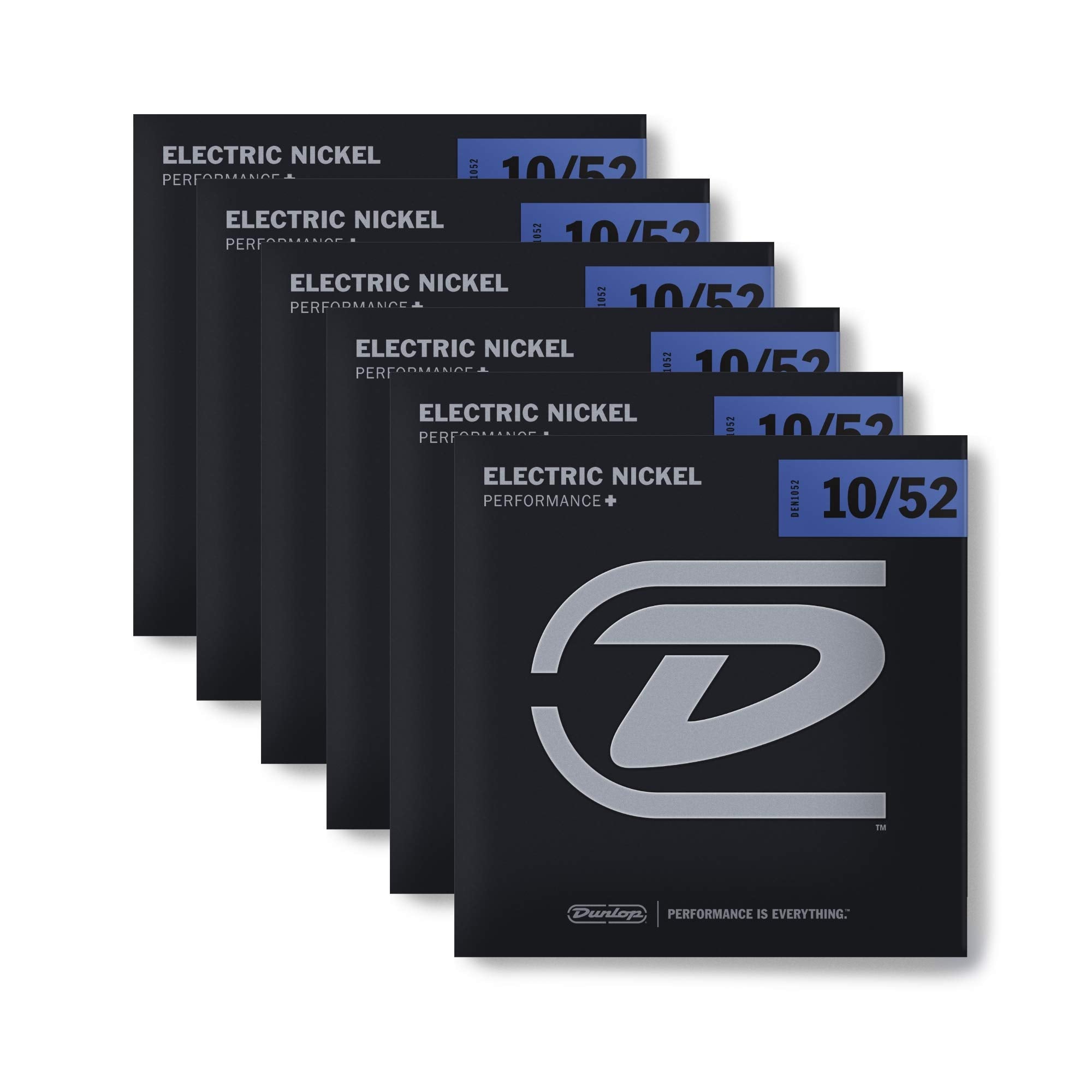 6 Sets Of Dunlop Den1052 Electric Guitar Strings 10 52
