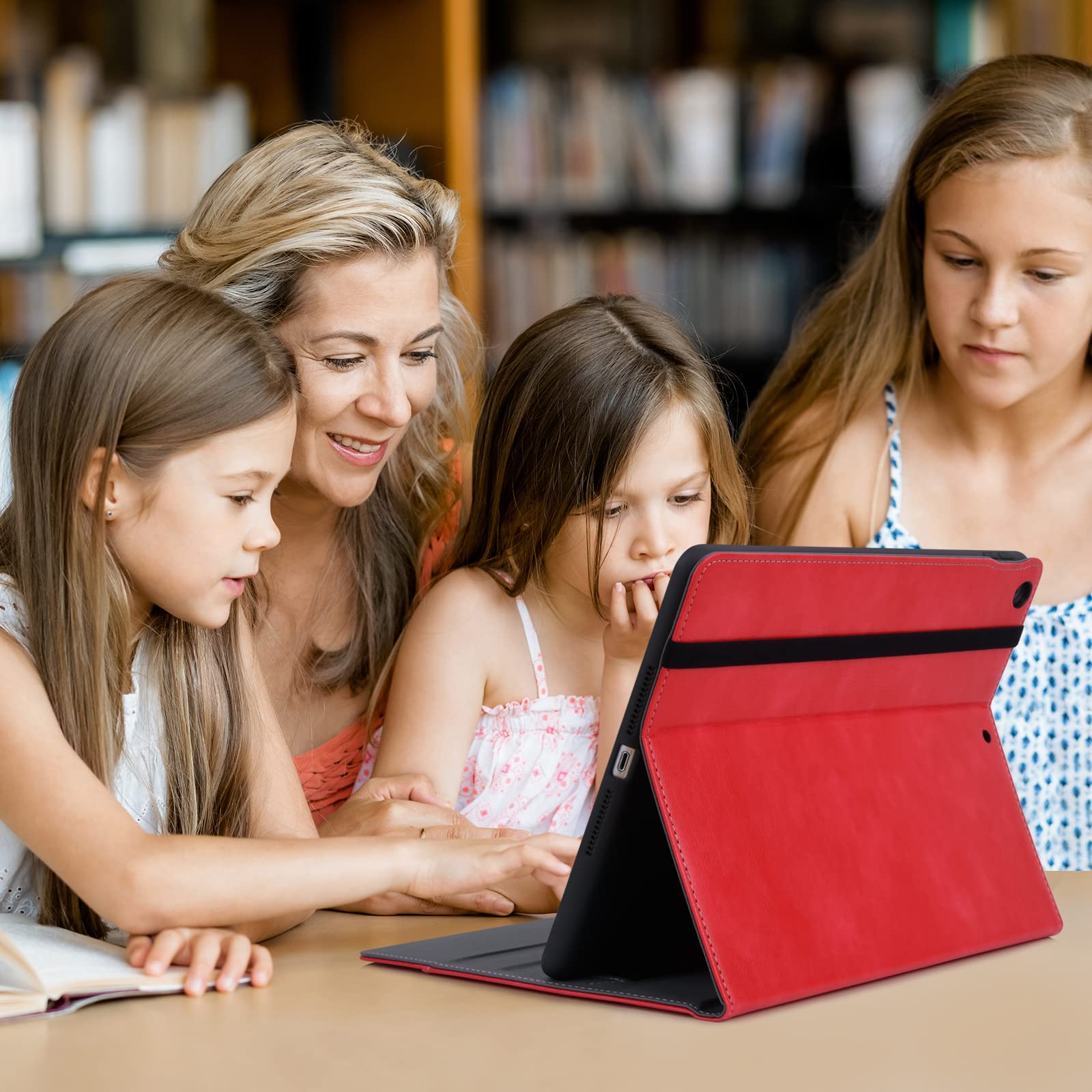 Hfcoupe 10.2 Case For Ipad 9Th Generation 2021 / 8Th Gen 2020 / 7Th Gen 2019, Multiple Angles Viewing Leather Folio Protective C