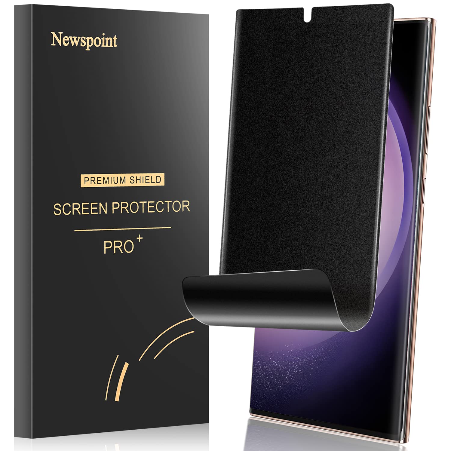 Newspoint Galaxy S23 Ultra Matte Privacy Screen Protector, [Case Friendly] [Support Fingerprint Unlock] Flexible Tpu Film For Sa