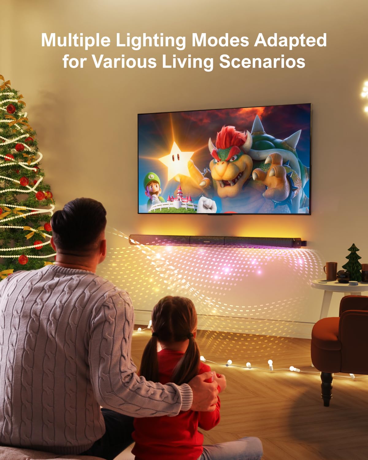 Ultimea 5.0Ch Sound Bar For Smart Tv, Pc Soundbar With Rgb Light, Detachable Soundbar For Tv With App Control, 180W Peak Power,