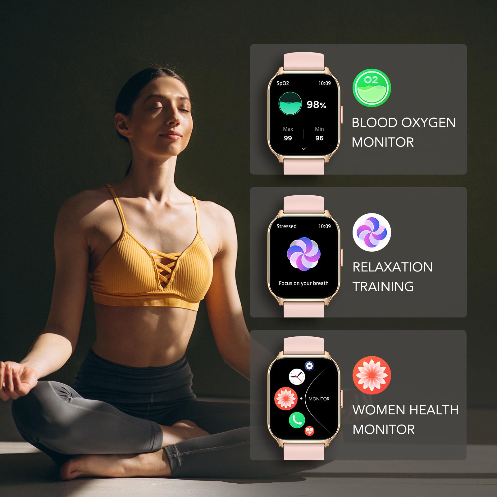 Skg Smart Watch For Men Women(Answer/Make Call), 1.95'' Smartwatch For Android Iphone, 123+ Sports Fitness Tracker With Game/Cal