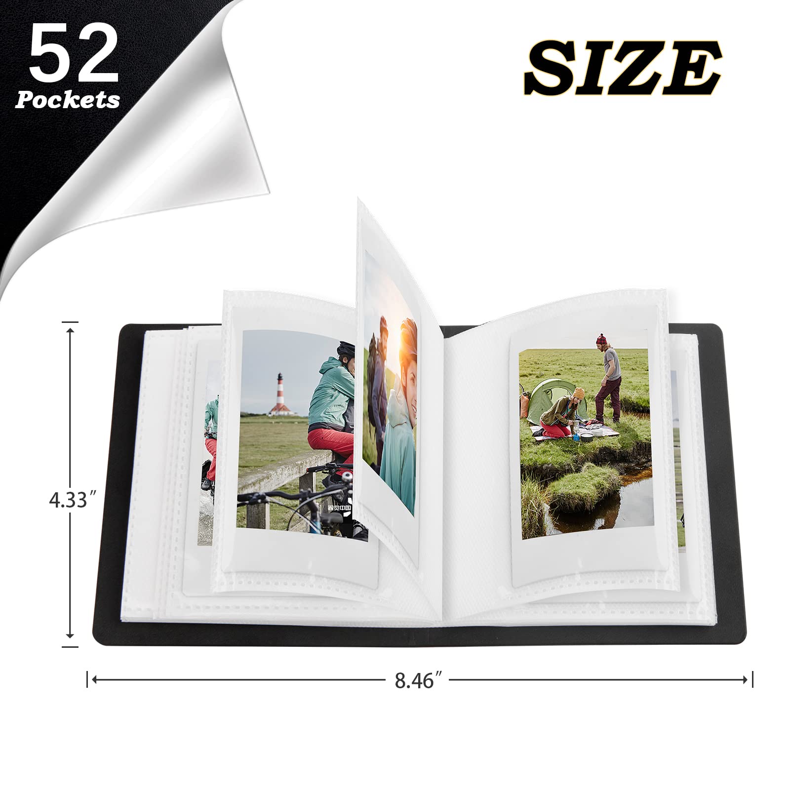 52 Pockets Mini Photo Album For Fujifilm Instax Mini Instant Film, Polaroid Snap, Z2300, Socialmatic Instant Cameras & Zip Insta