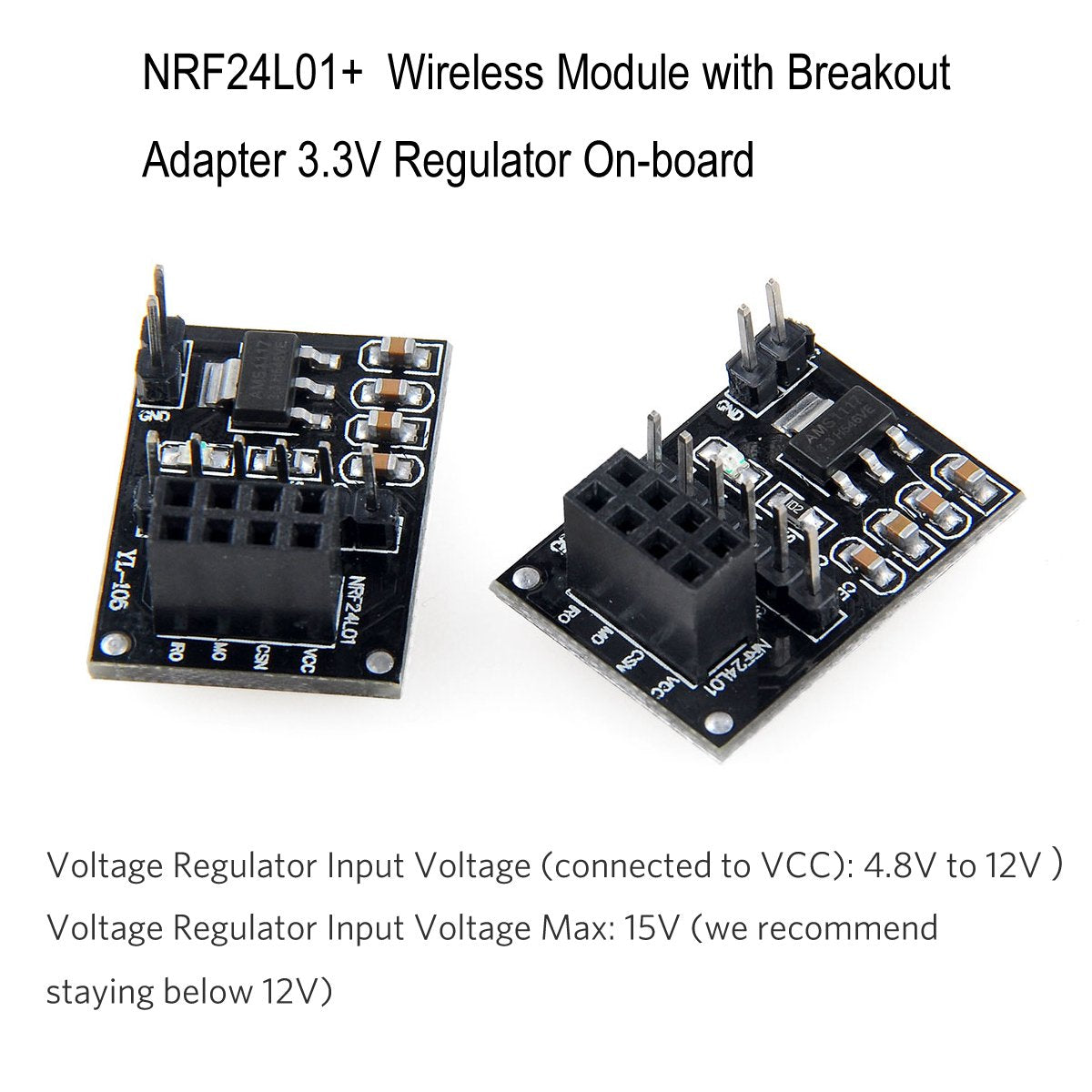 Makerfocus 3Pcs Nrf24L01+Pa+Lna Wireless Transceiver Rf Transceiver Module 2.4G 1100M With Antenna And 3Pcs Nrf24L01+ Breakout A