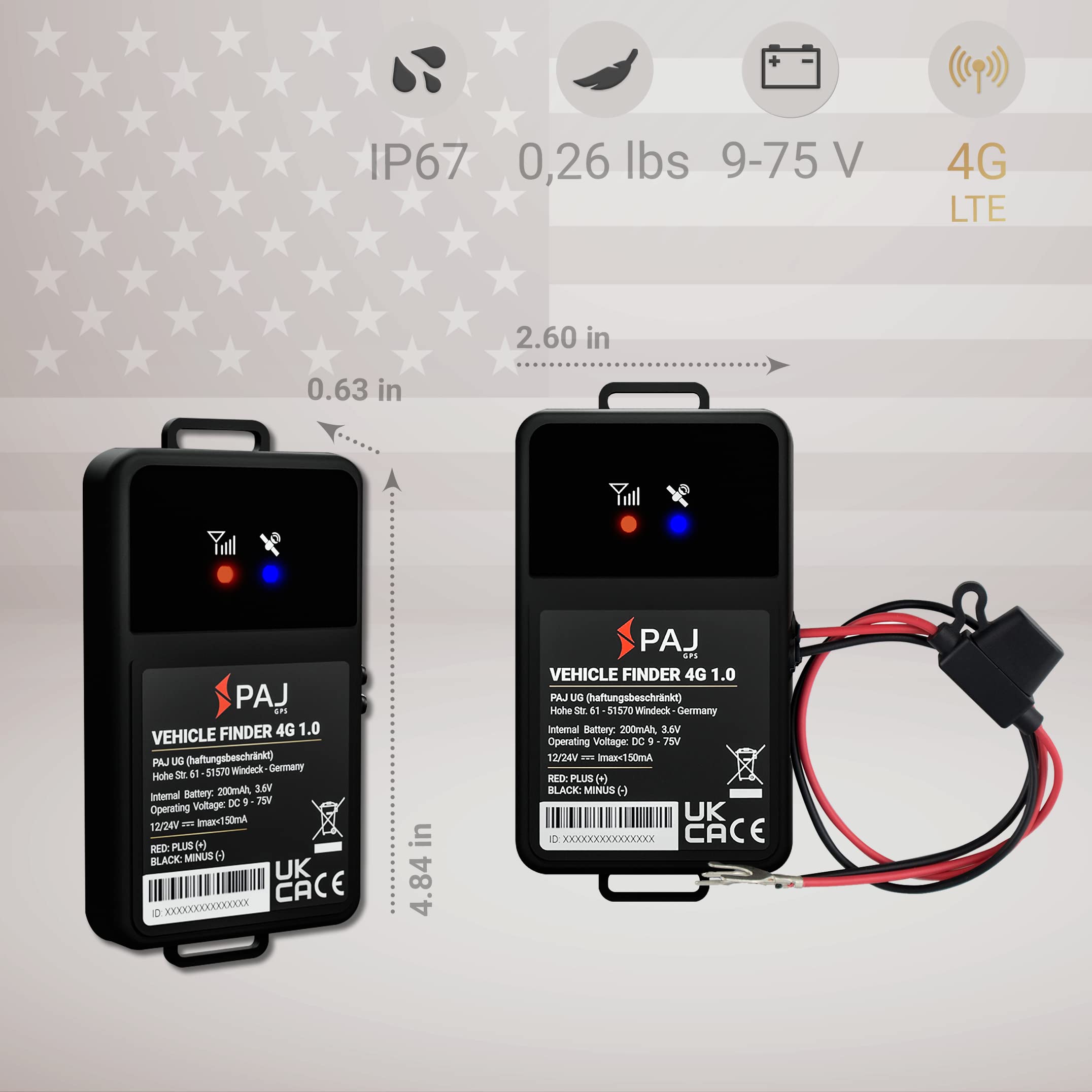 Paj Gps Vehicle Finder 4G, 1.0   Cellular Connected, Real Time Tracking Gps Tracker For Cars, Motorcycles, Trucks & More   Versa