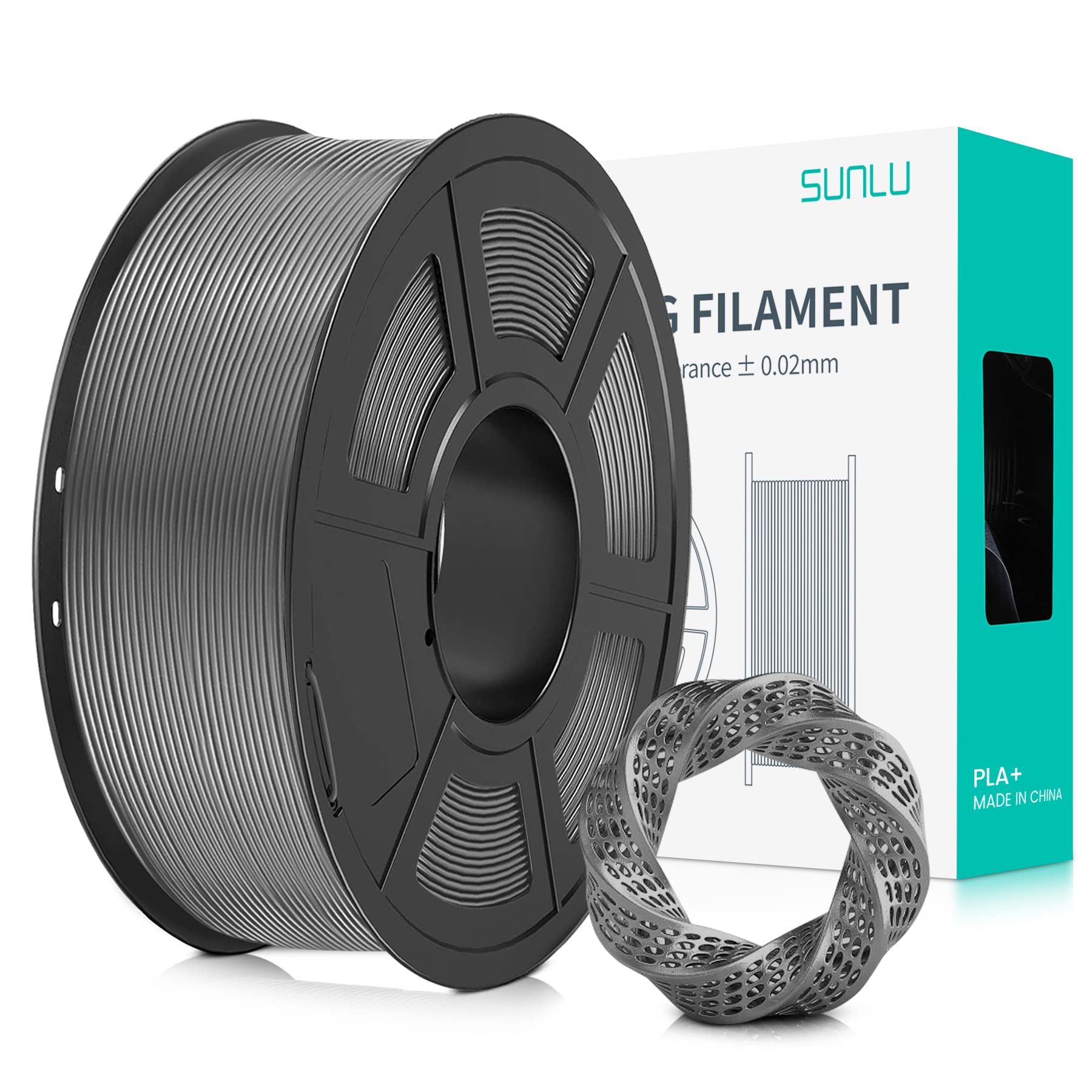 SUNLU 3D Printer Filament PLA Plus 1.75mm, SUNLU Neatly Wound PLA Filament 1.75mm PRO, PLA+ Filament for Most FDM 3D Printer, Di
