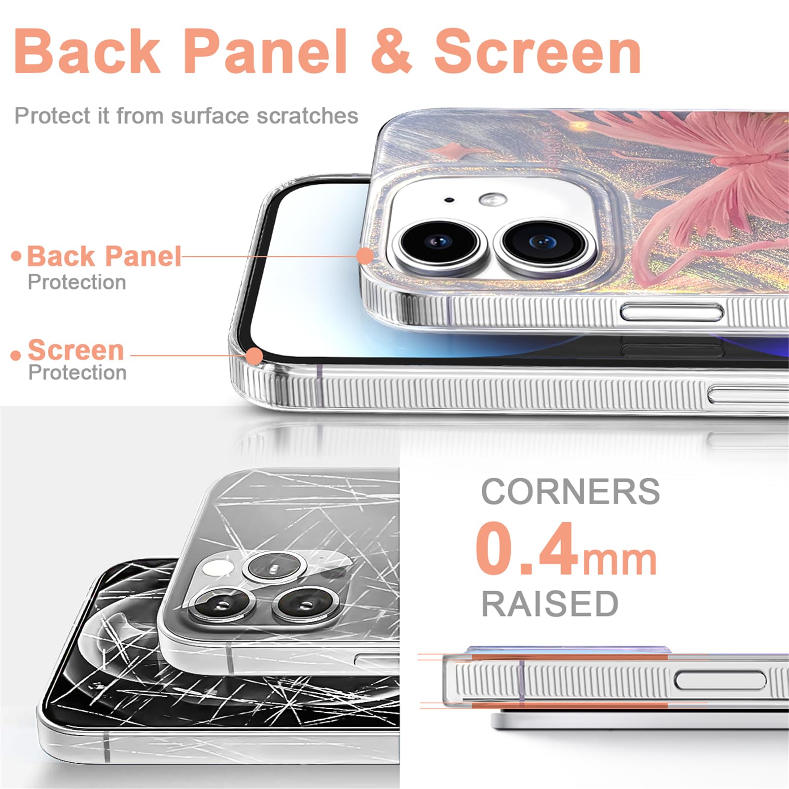 I Mgae In Ar Compact Case For Iphone 11 Pale Pink Butterfly Design,Cute Trendy Soft Slim Tpu Shockproof Protective Phone Cases C