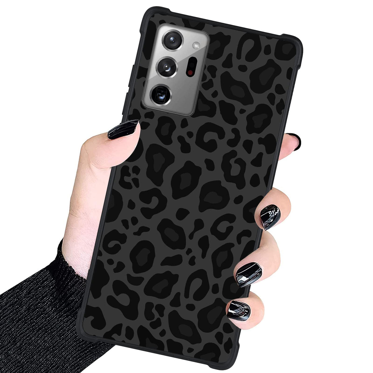Kanghar Case Compatible With Galaxy Note 20 Ultra,Black Leopard Design,Tire Texture Non Slip +Shockproof Rugged Tpu Protective C