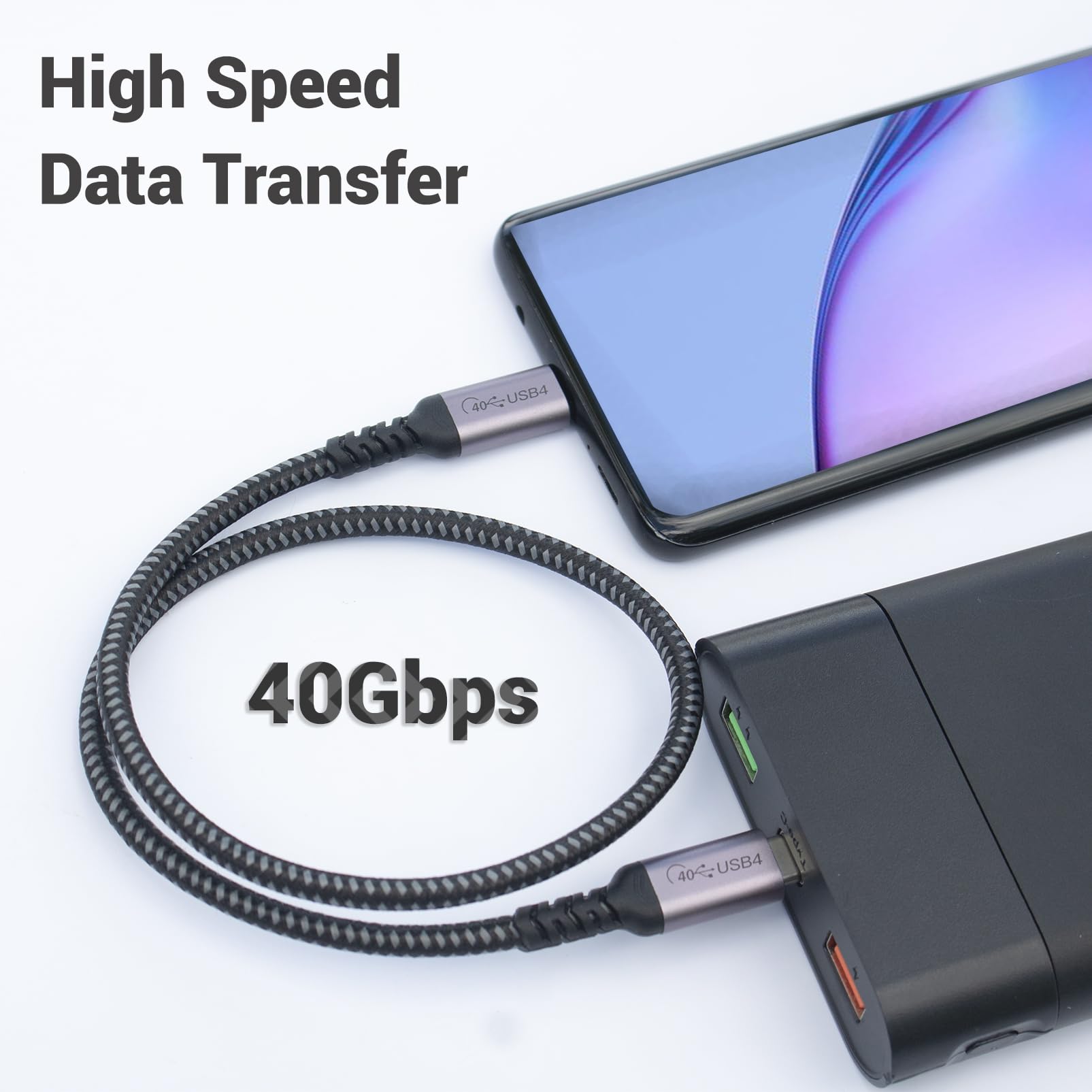 Sumpk 1.5Ft Usb 4 Cable 2 Packs 40Gbps Usb 4 Cable With 240W Fast Charging And 8K Video Display Compatible With Thunderbolt 4, T