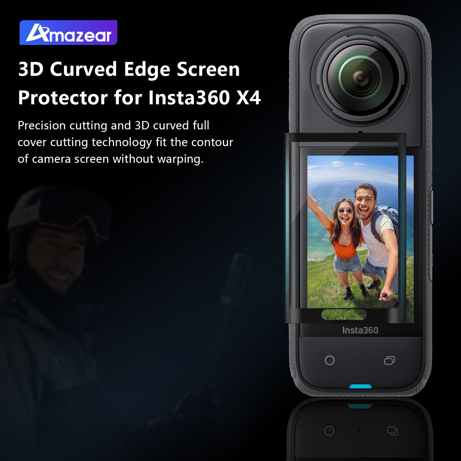 Amazear Insta 360 X4 Screen Protector Film(2 Pack), Insta360 X4 Screen Protector For Insta360 X4 Accessories, Tempered Glass Lcd