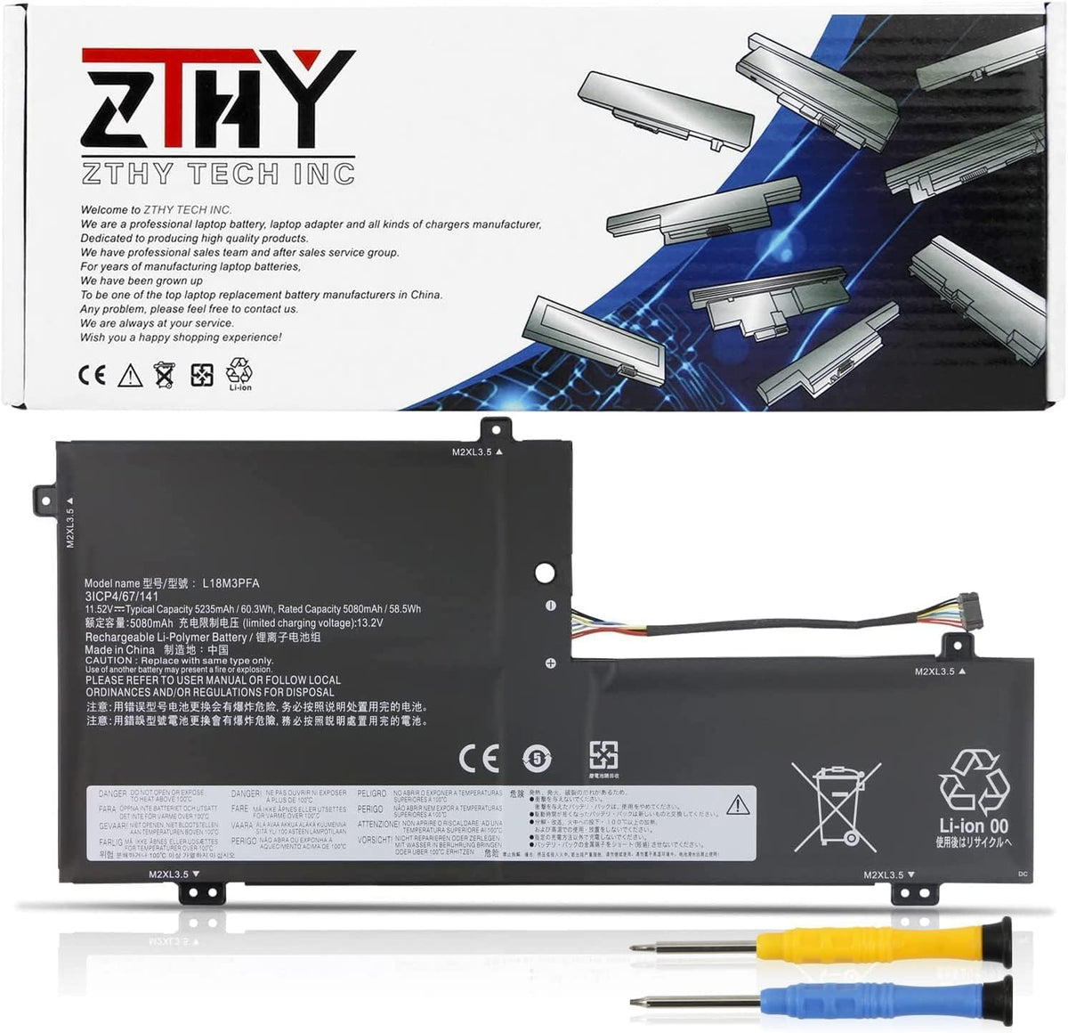 Zthy L18M3Pfa L18D3Pf2 Laptop Battery Compatible With Lenovo Yoga C740 15Iml C740 15Iml 81Td Series Notebook 5B10T83740 5B10W674