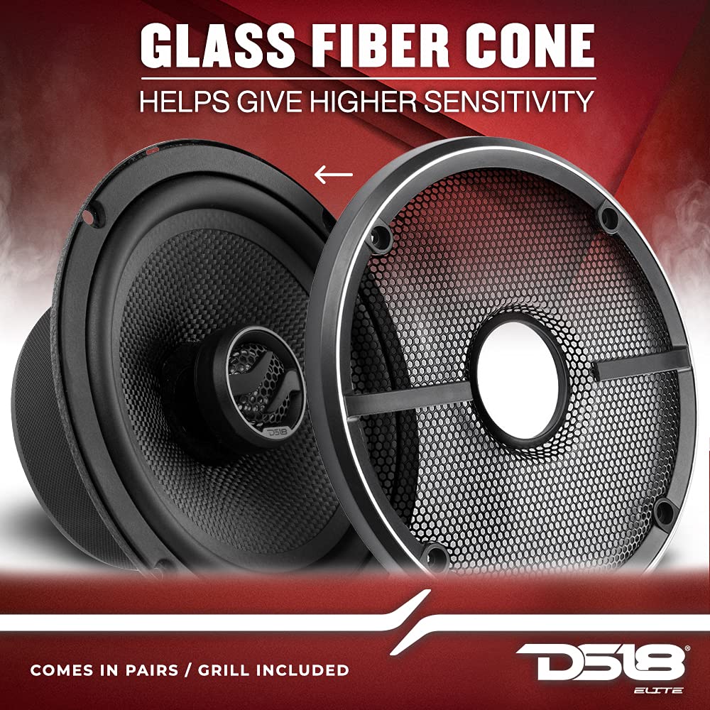 Ds18 Zxi-654 6.5 Car Audio Coaxial Car Speakers With Built In Neodymium Tweeter And Kevlar Cone 2 Way 240 Watts Max 4 Ohm - Car