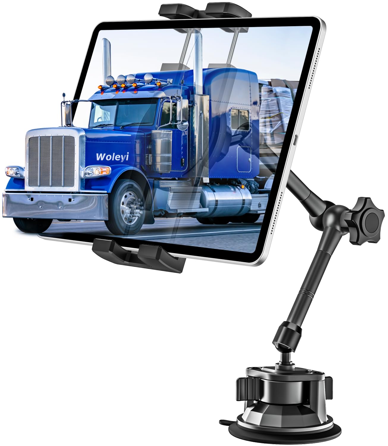 Metal Tablet Mount For Truck   Heavy Duty [Super Suction Cup] Tablet Truck Mount Dashboard Windshield For Car/Semi Truck/Pickup/
