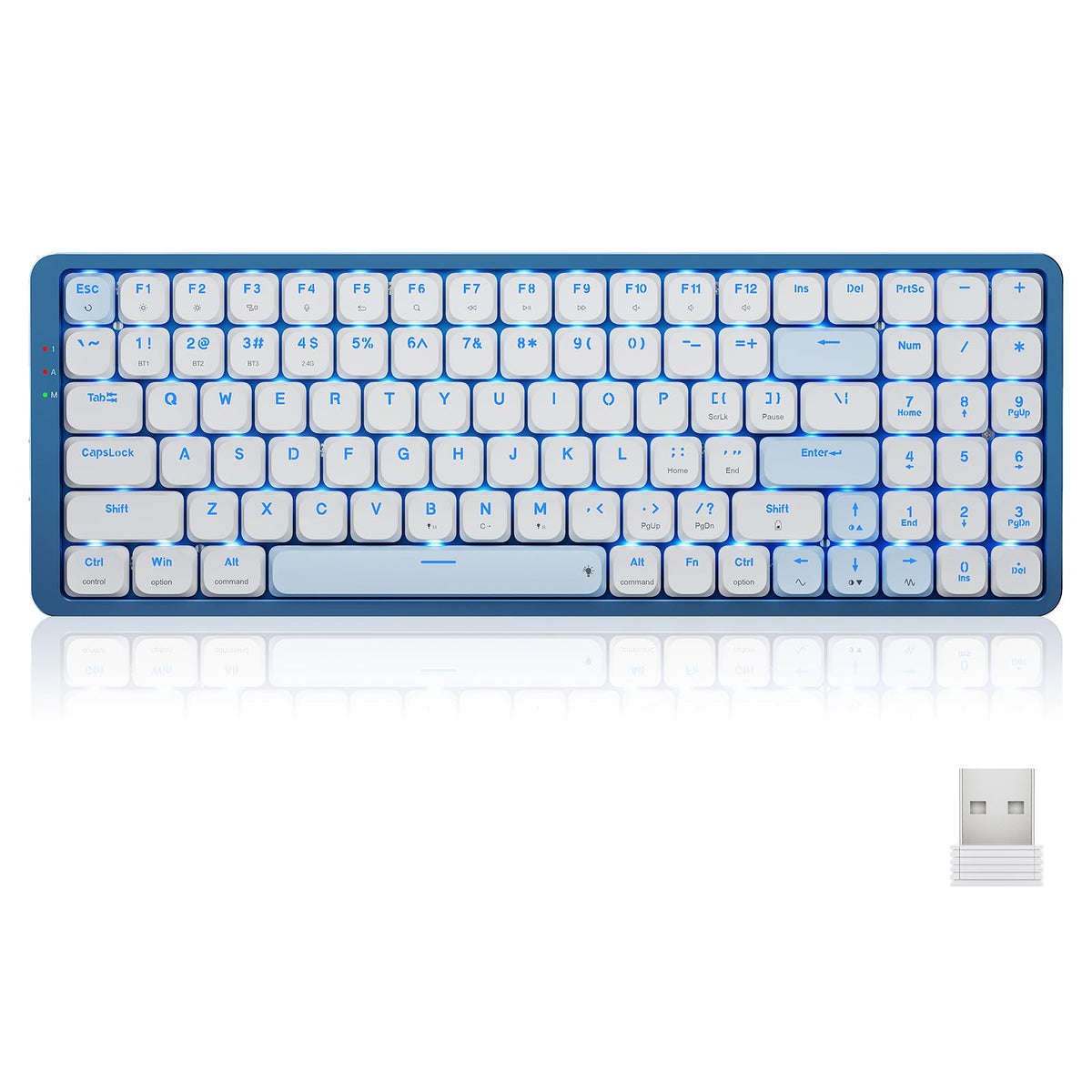 K684 Mechanical Wireless Keyboard - 3-Modes Bluetooth, Software Support, 96 Keys With Numpad Arrow Keys, For Windows Mac Android