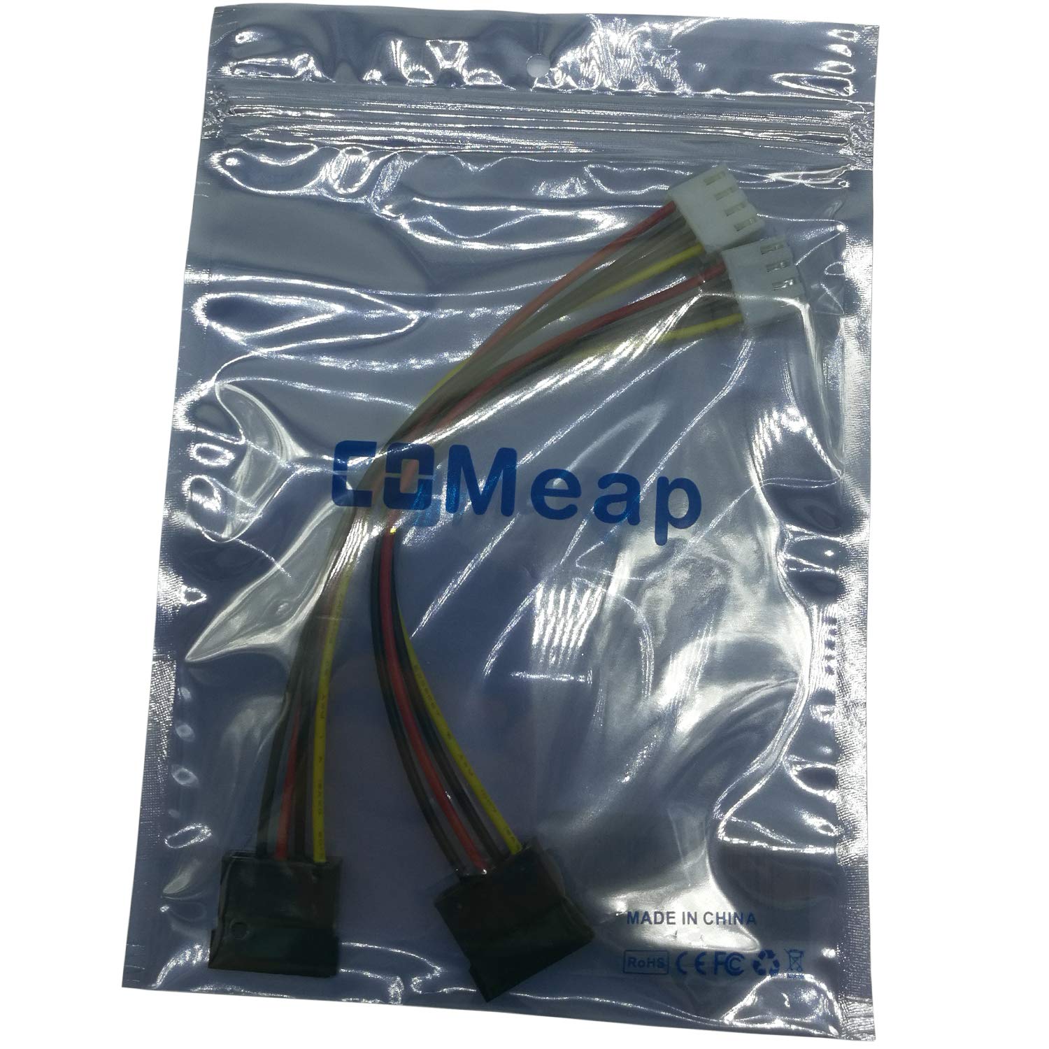 Comeap (2-Pack Sata Power Cable For Hikvision Video Recorder, 4 Pin To Sata Hard Drive Hdd Power Adapter 7.5-In(19Cm)